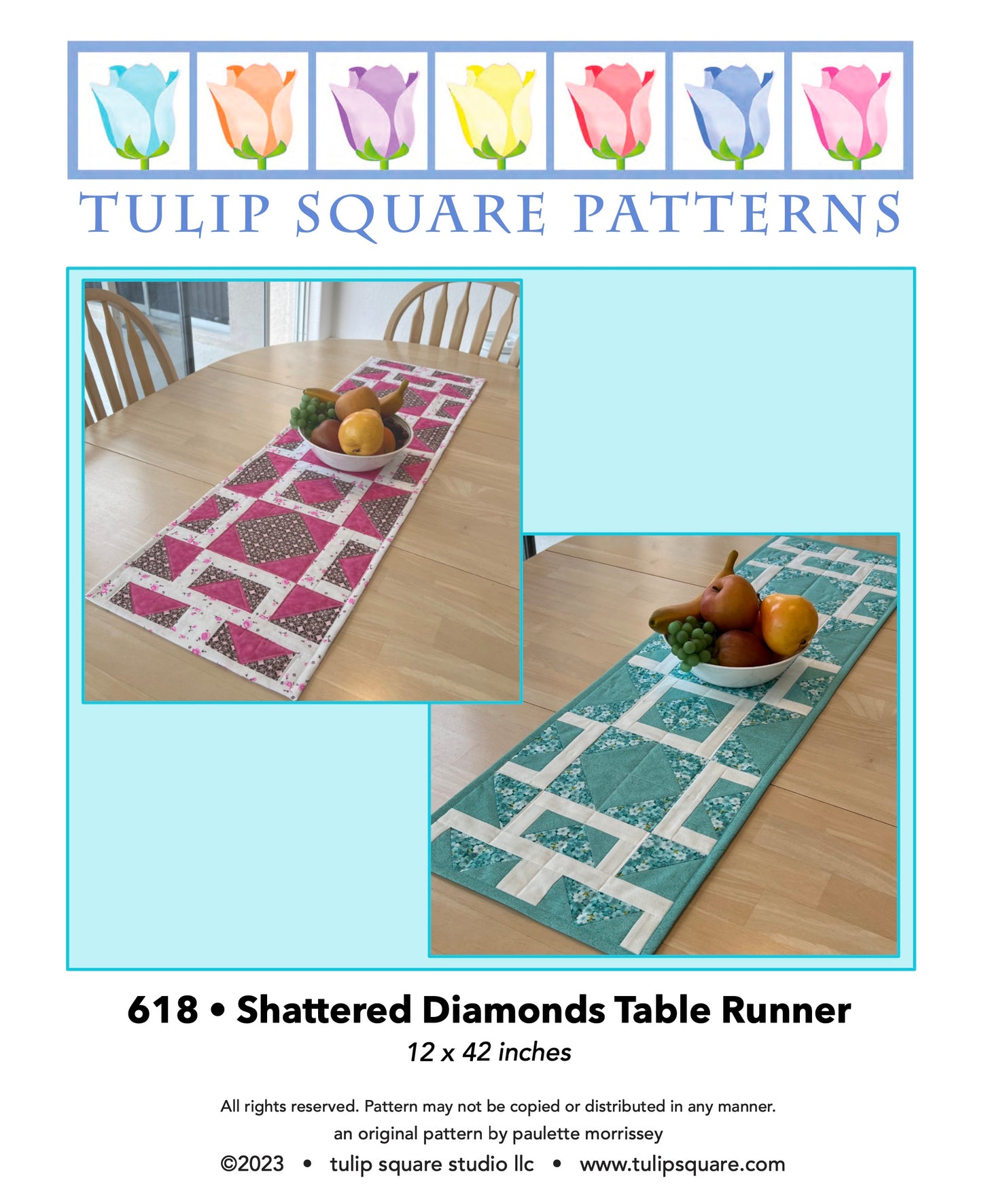 618 SHATTERED DIAMONDS TABLE RUNNER DIGITAL PATTERN PDF