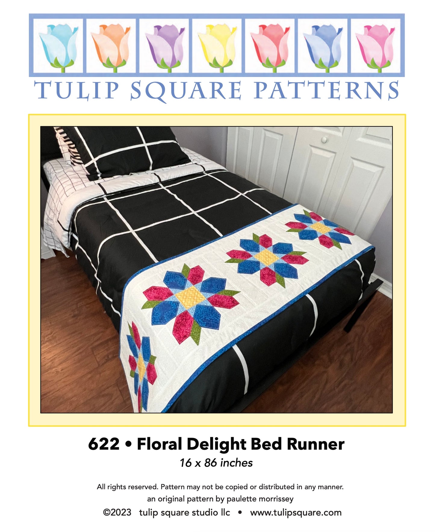 622 FLORAL DELIGHT BED RUNNER DIGITAL PATTERN PDF
