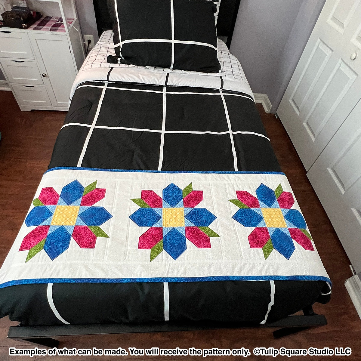 622 FLORAL DELIGHT BED RUNNER DIGITAL PATTERN PDF