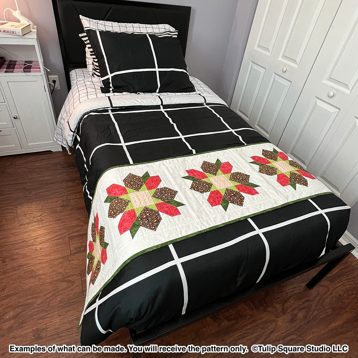 622 FLORAL DELIGHT BED RUNNER DIGITAL PATTERN PDF