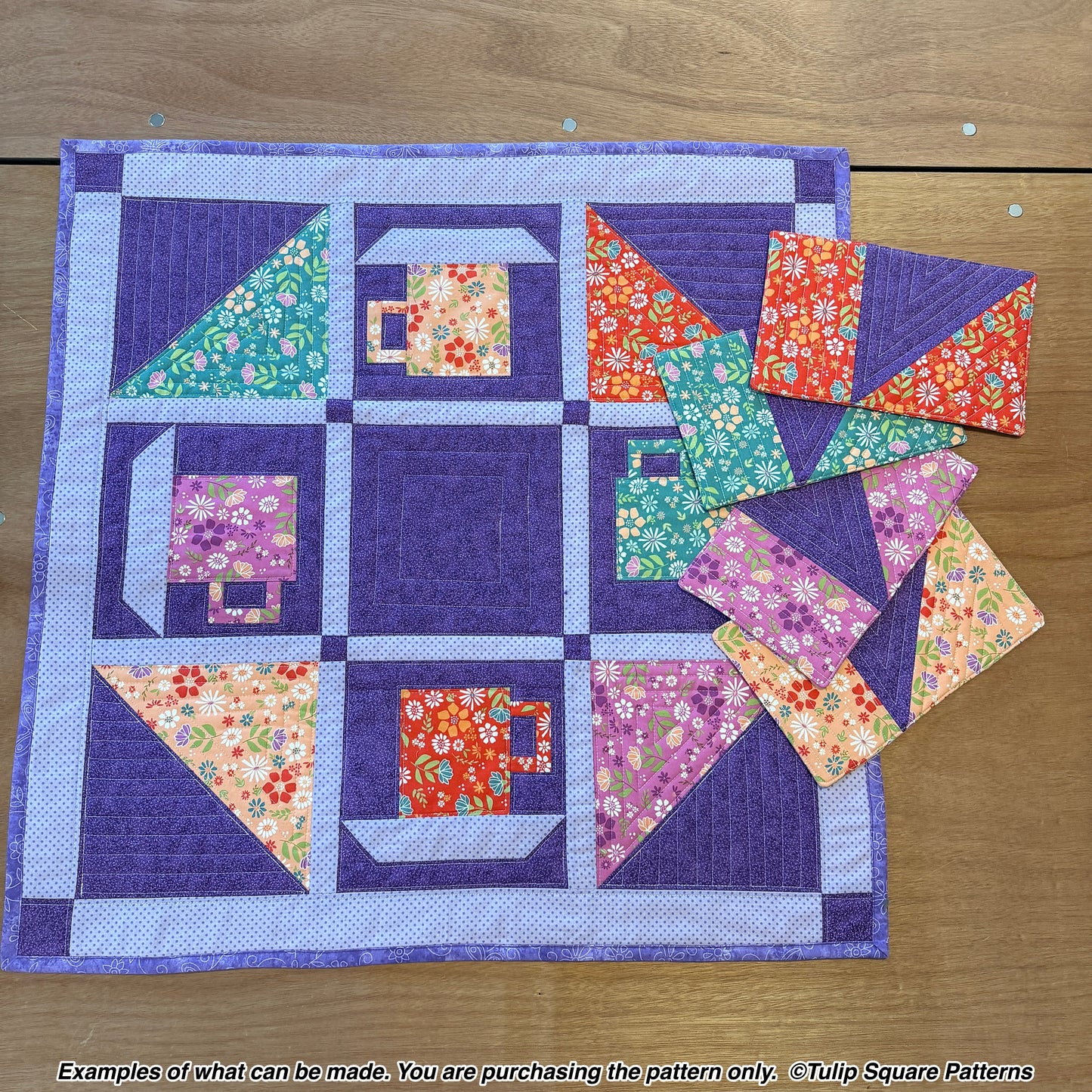 644 COFFEE IN THE GARDEN TABLE TOPPER DIGITAL PATTERN PDF