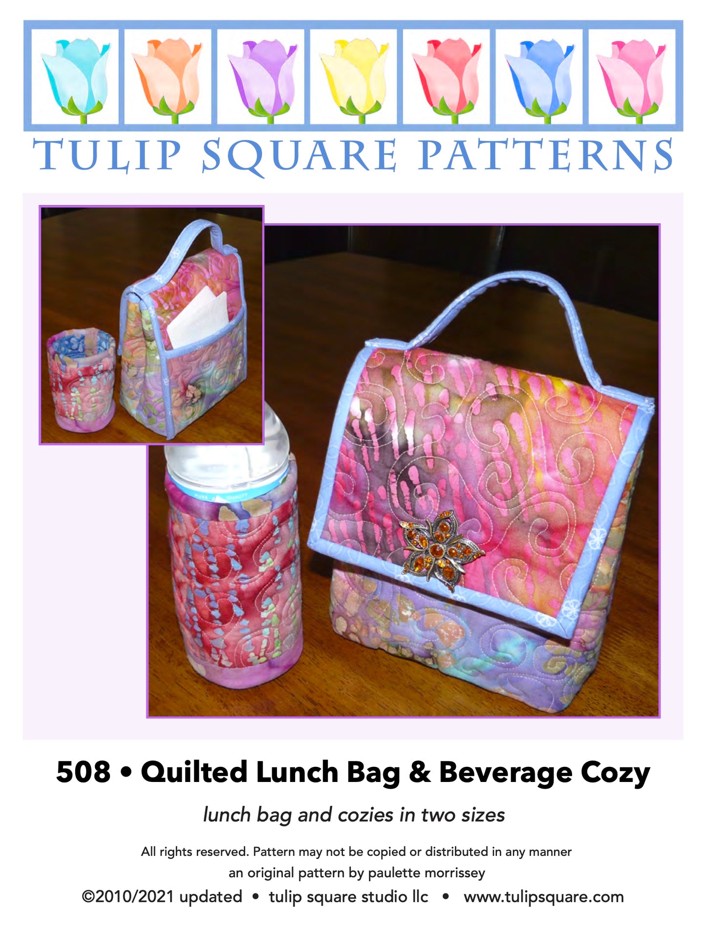 508 QUILTED LUNCH BAG & BEVERAGE COZY DIGITAL PATTERN PDF