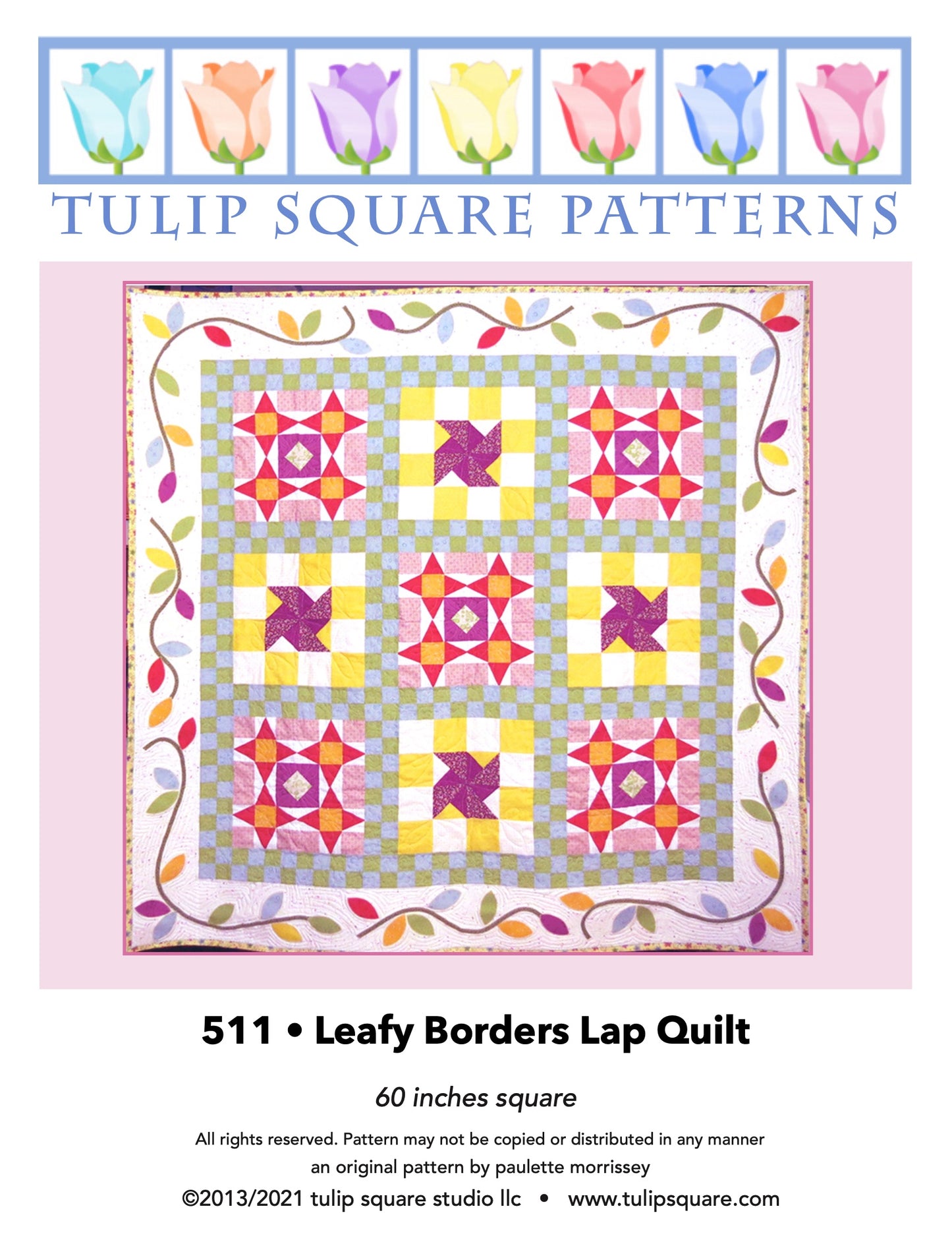 511 LEAFY BORDERS LAP QUILT DIGITAL PATTERN PDF