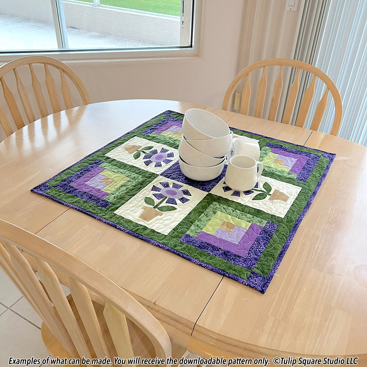 513 POTTED FLOWER TABLE TOPPER DIGITAL PATTERN PDF