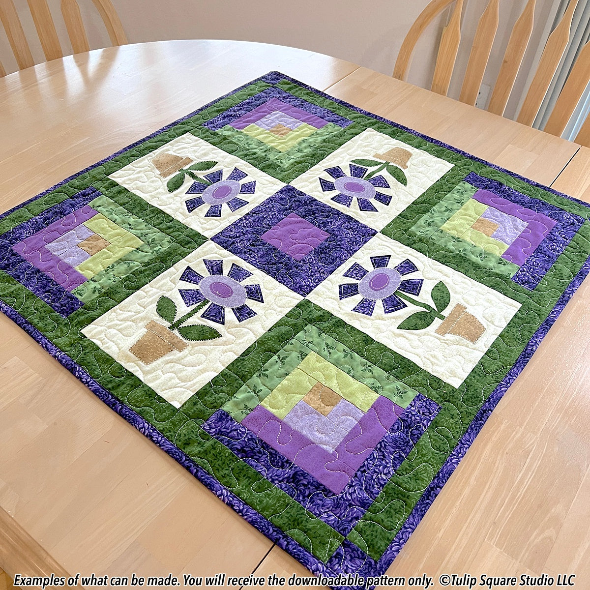 513 POTTED FLOWER TABLE TOPPER DIGITAL PATTERN PDF