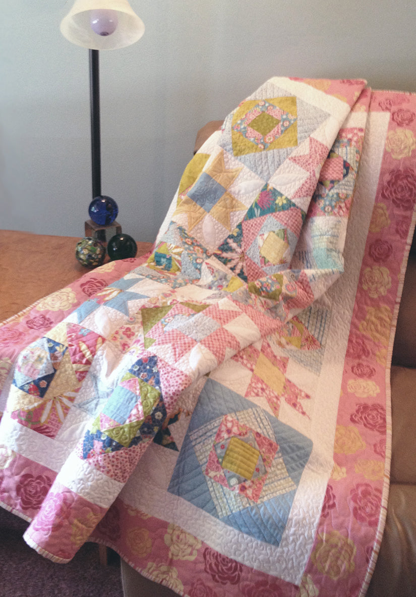 515 TROPICAL TWO BLOCK LAP QUILT DIGITAL PATTERN PDF
