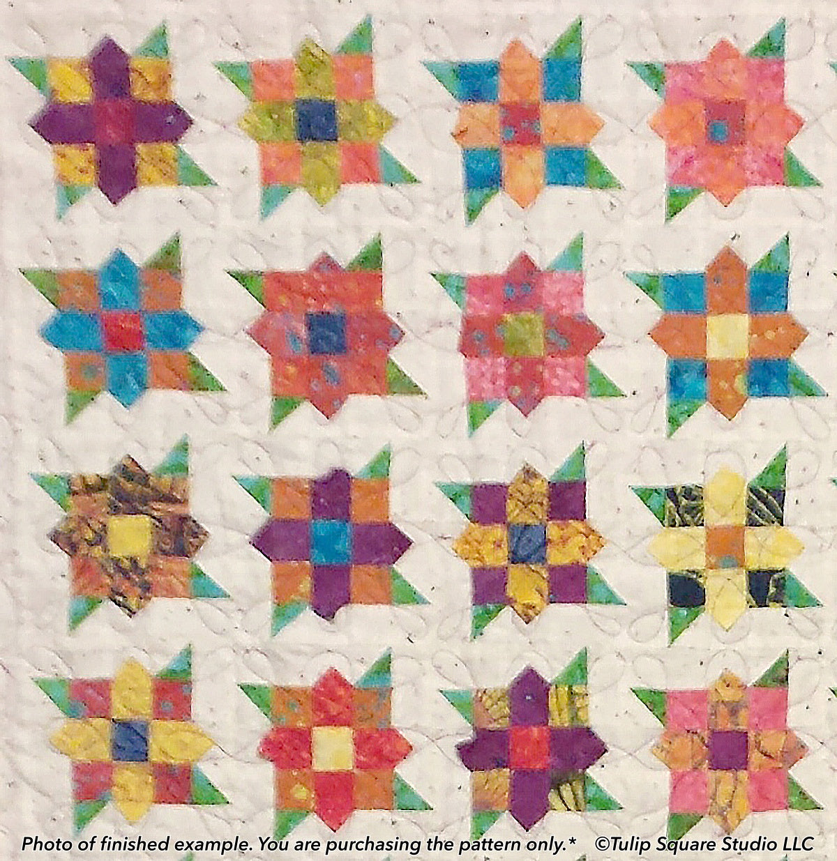 528 FLOWERS SQUARED LAP QUILT DIGITAL PATTERN PDF