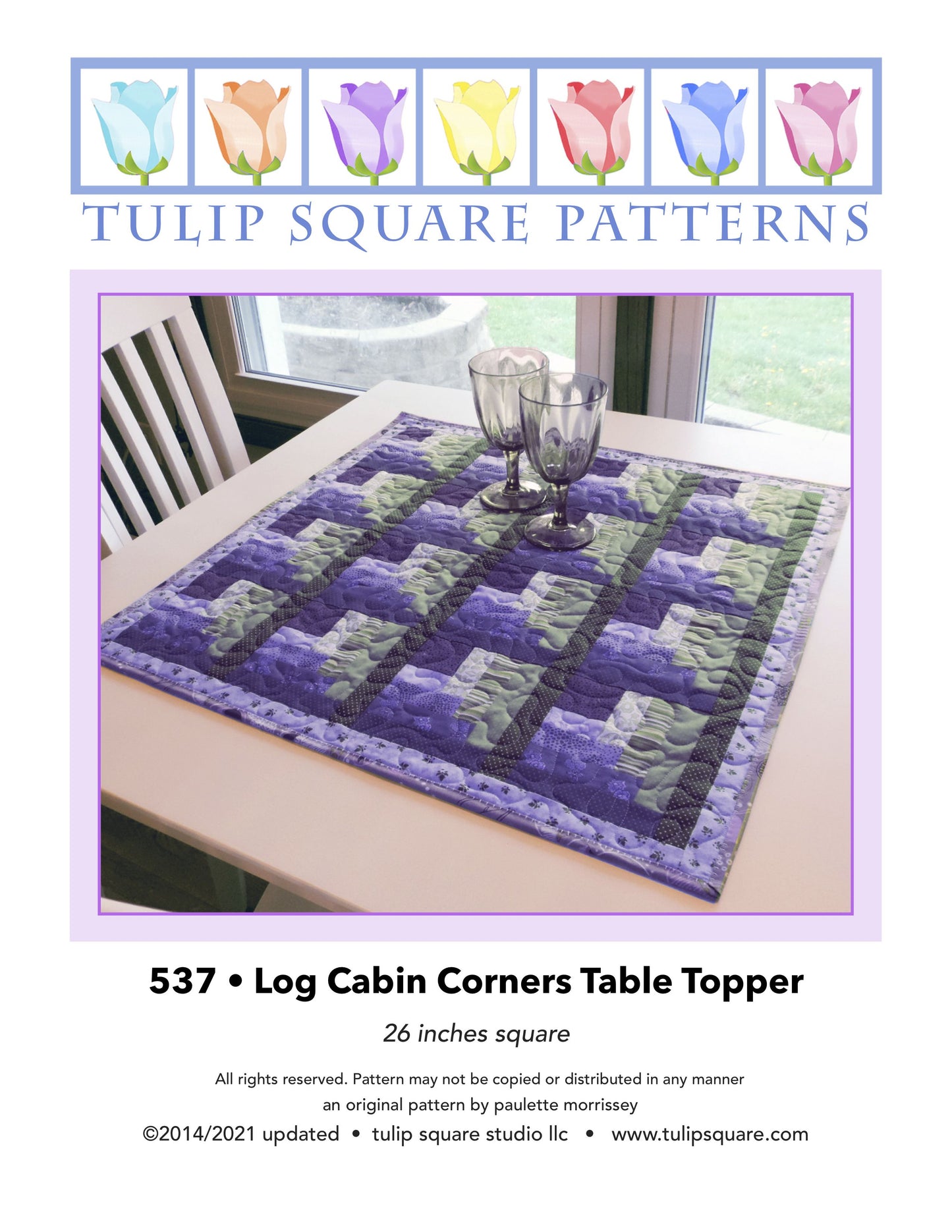 537 LOG CABIN CORNERS TABLE TOPPER DIGITAL PATTERN PDF