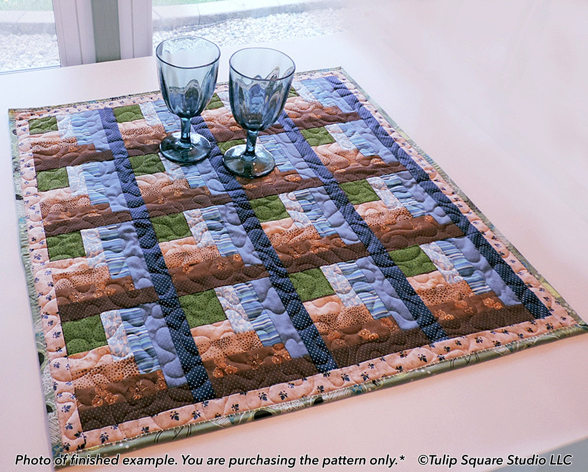 537 LOG CABIN CORNERS TABLE TOPPER DIGITAL PATTERN PDF