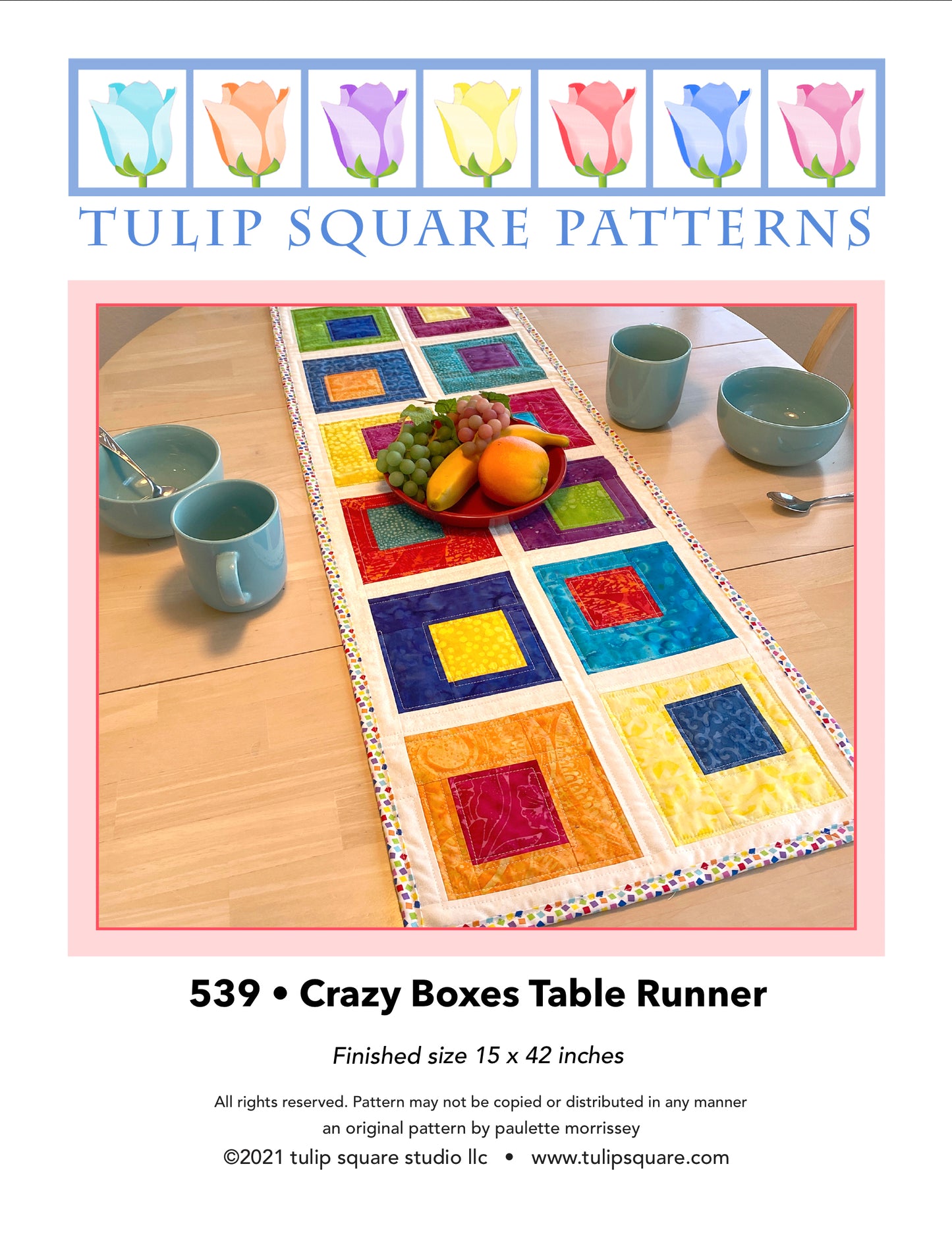 539 CRAZY BOXES TABLE RUNNER DIGITAL PATTERN PDF