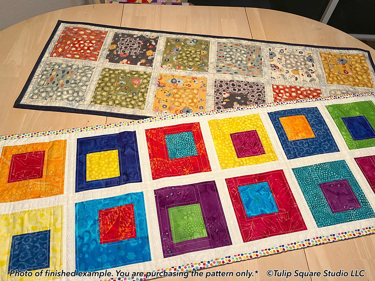 539 CRAZY BOXES TABLE RUNNER DIGITAL PATTERN PDF