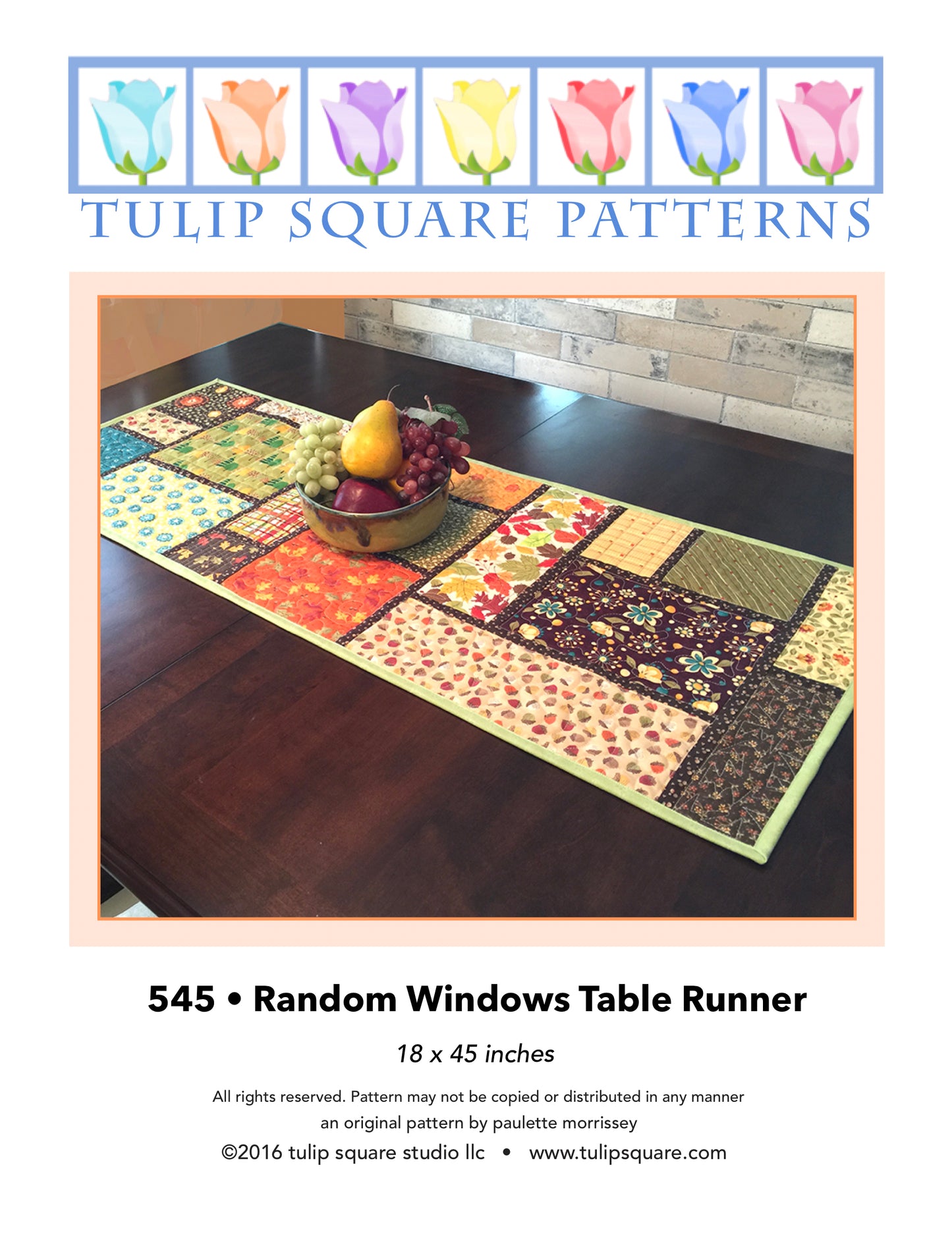 545 RANDOM WINDOWS TABLE RUNNER DIGITAL PATTERN PDF