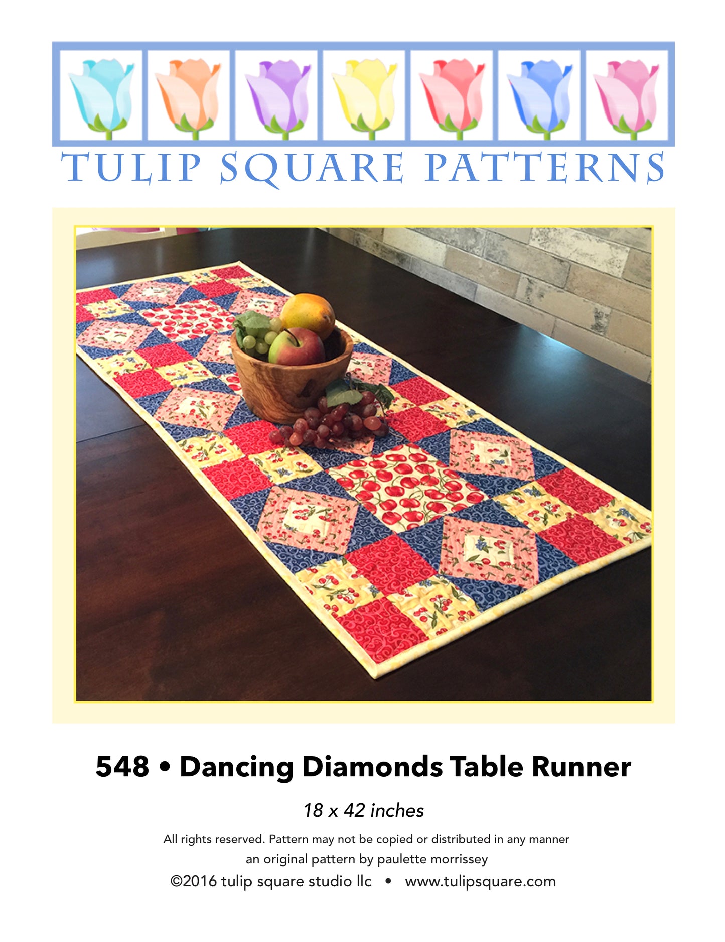 548 DANCING DIAMONDS TABLE RUNNER DIGITAL PATTERN PDF