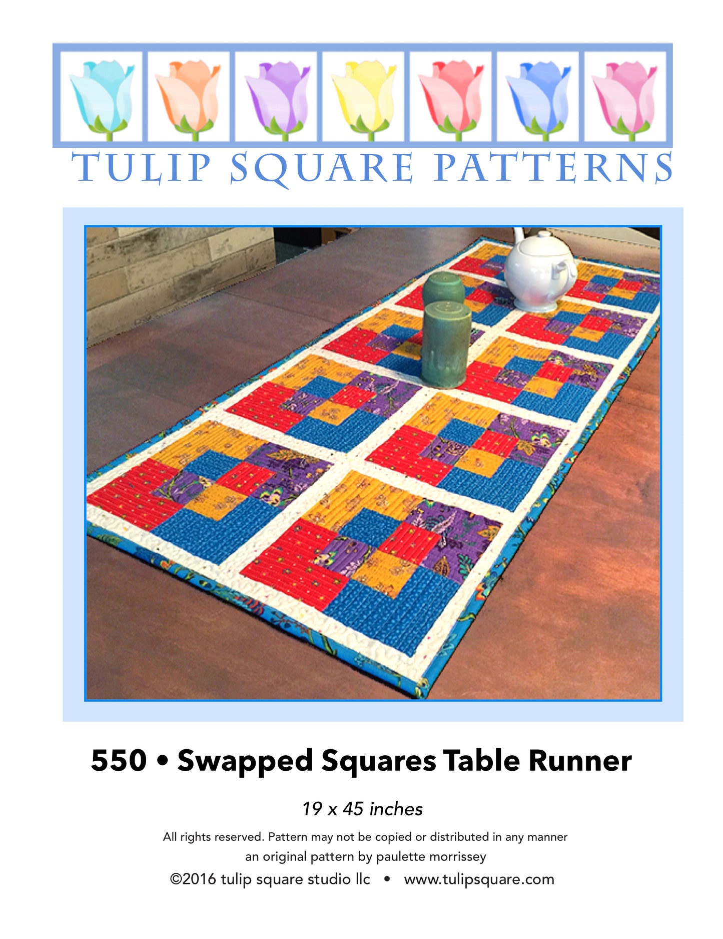 550 SWAPPED SQUARES TABLE RUNNER DIGITAL PATTERN PDF