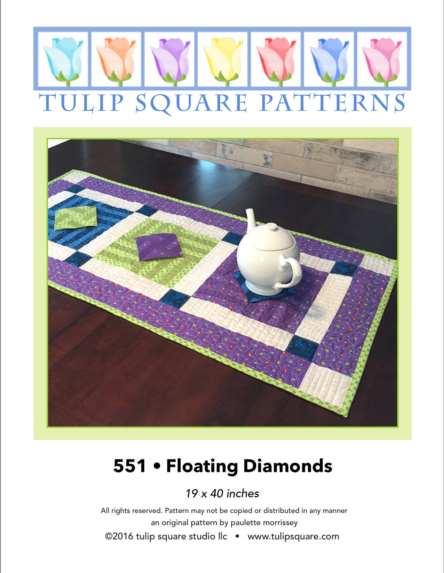 551 FLOATING DIAMONDS TABLE RUNNER DIGITAL PATTERN PDF
