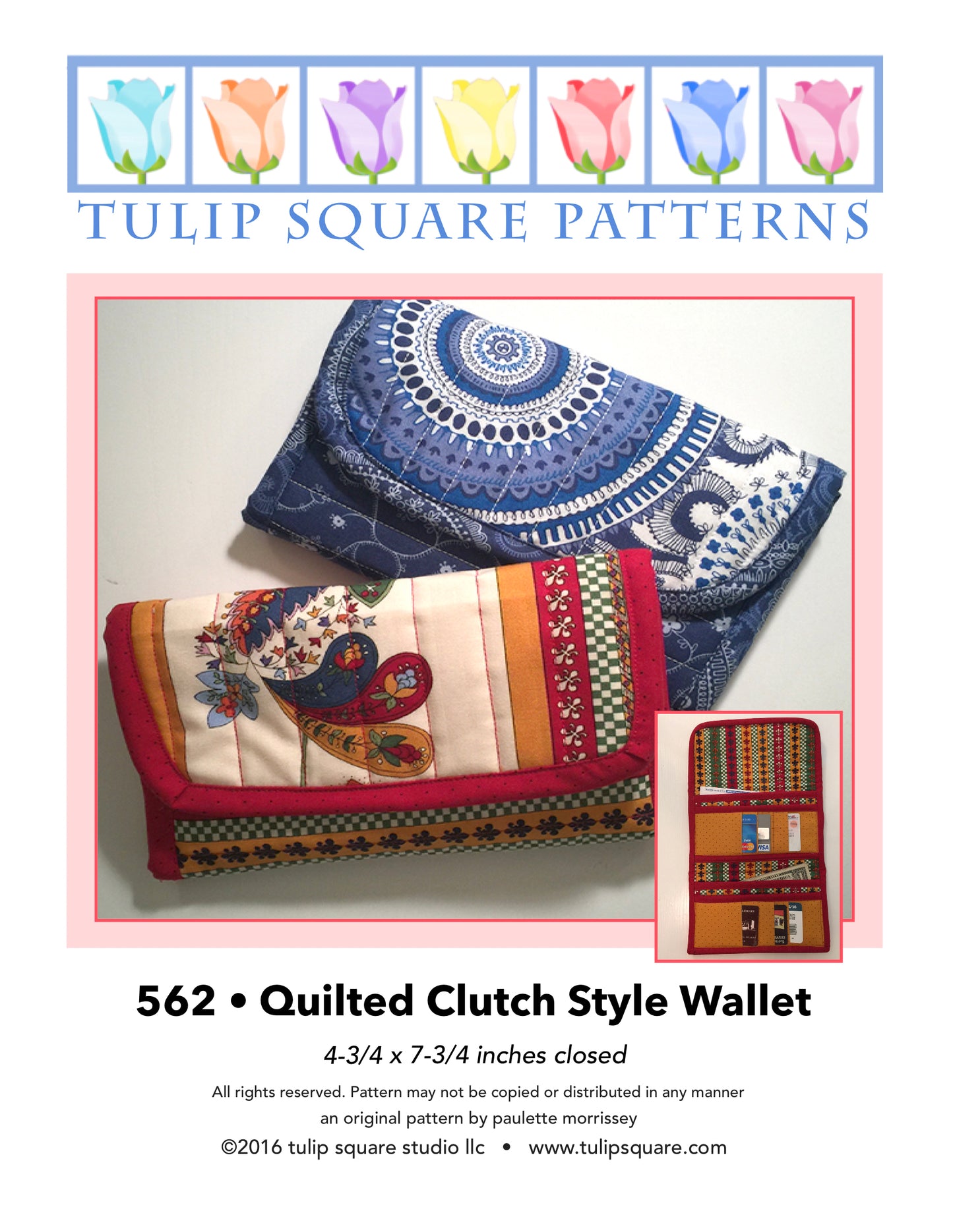 562 QUILTED CLUTCH STYLE WALLET DIGITAL PATTERN PDF