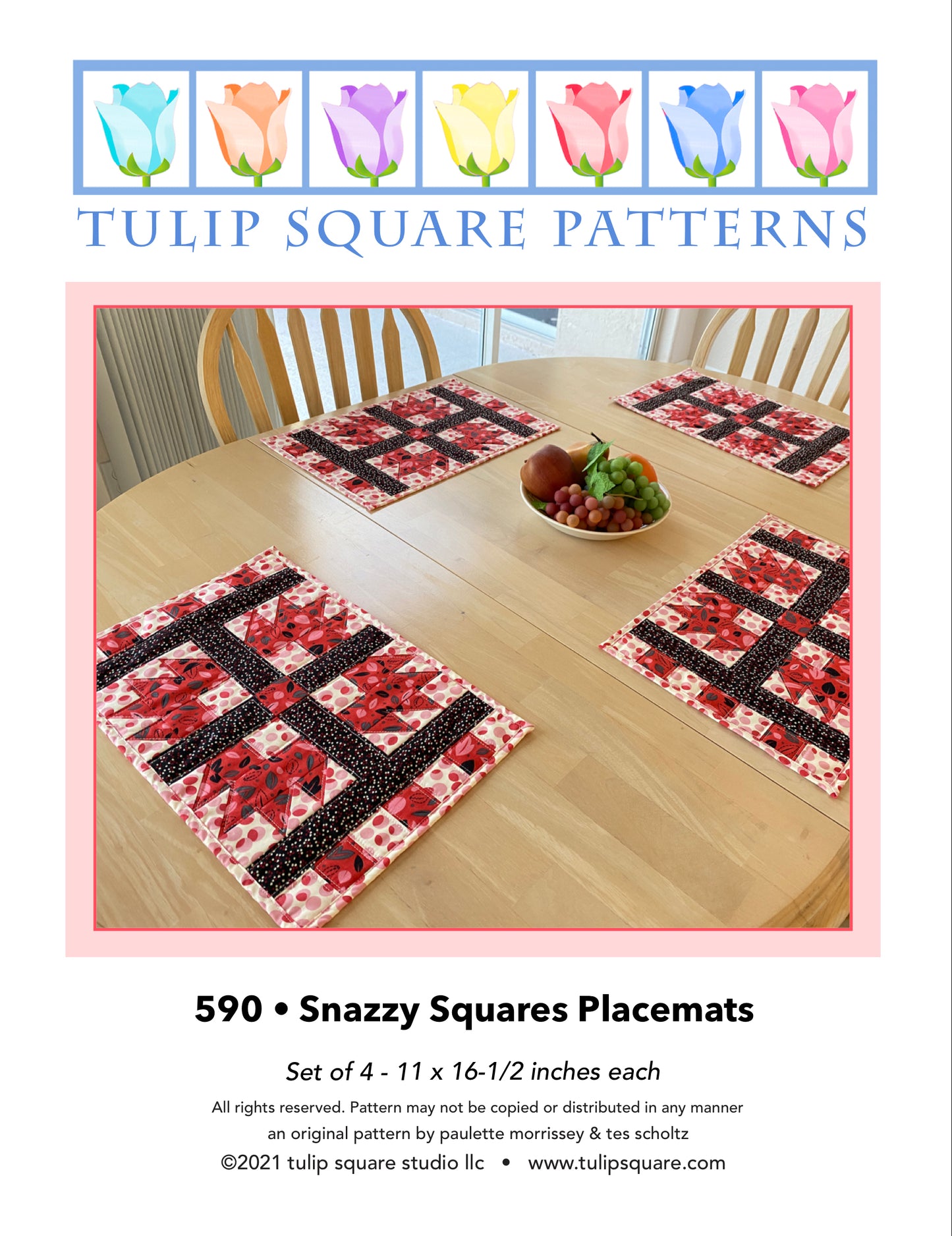 590 SNAZZY SQUARES PLACEMATS DIGITAL PATTERN PDF
