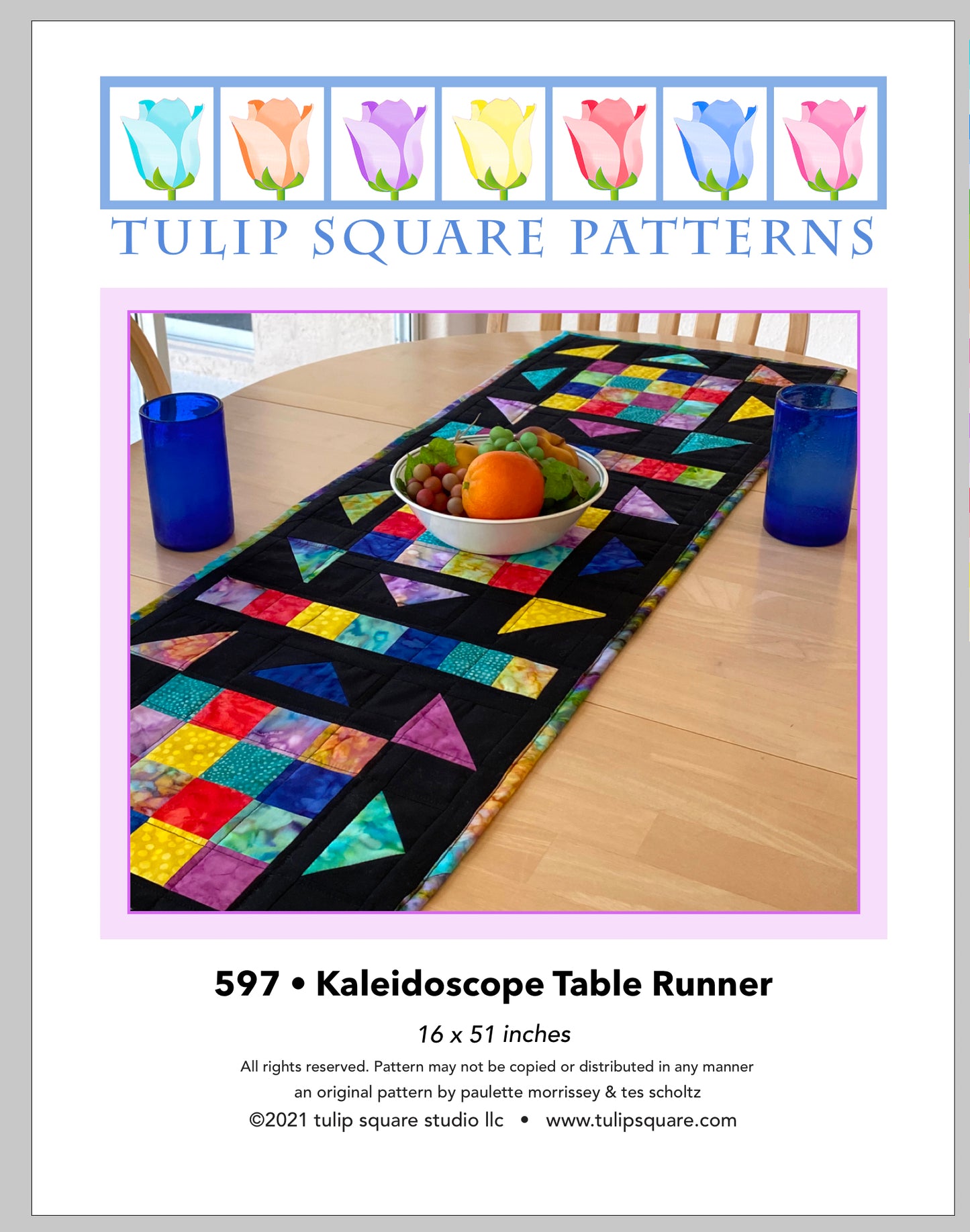 597 KALEIDOSCOPE TABLE RUNNER DIGITAL PATTERN PDF