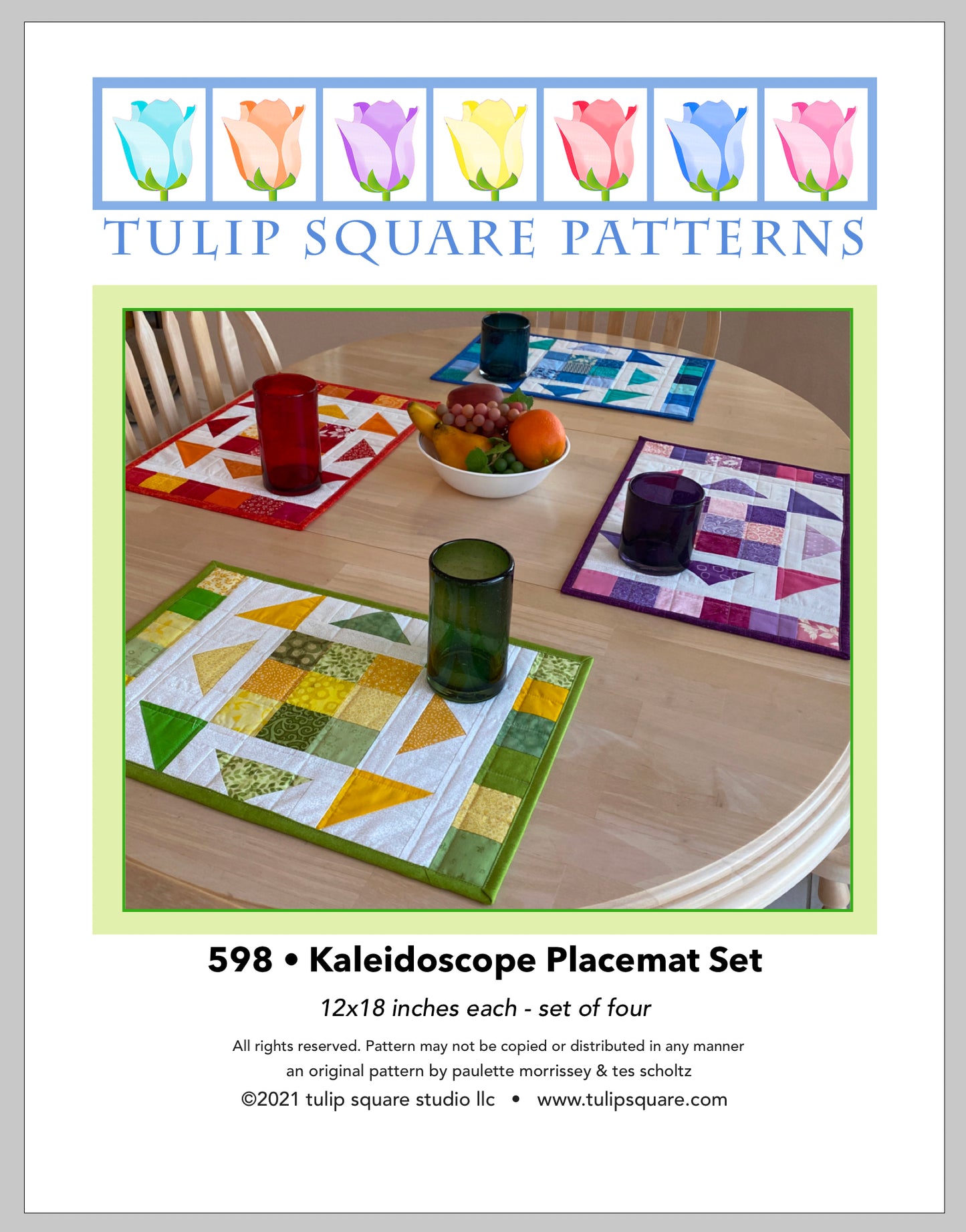 598 KALEIDOSCOPE PLACEMATS DIGITAL PATTERN PDF
