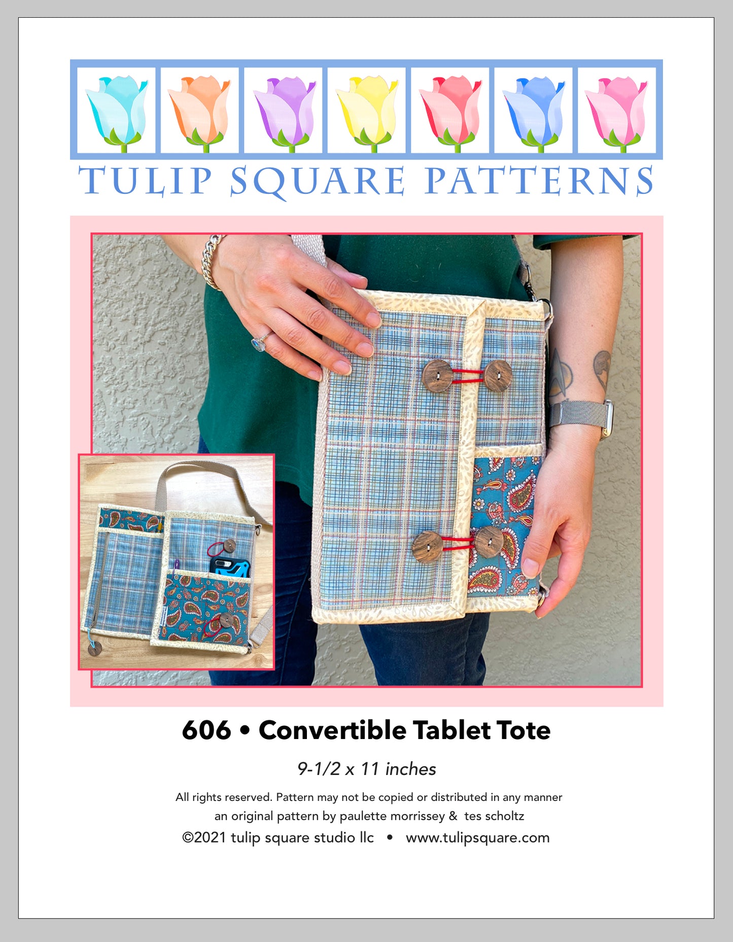 606 CONVERTIBLE TABLET TOTE DIGITAL PATTERN PDF