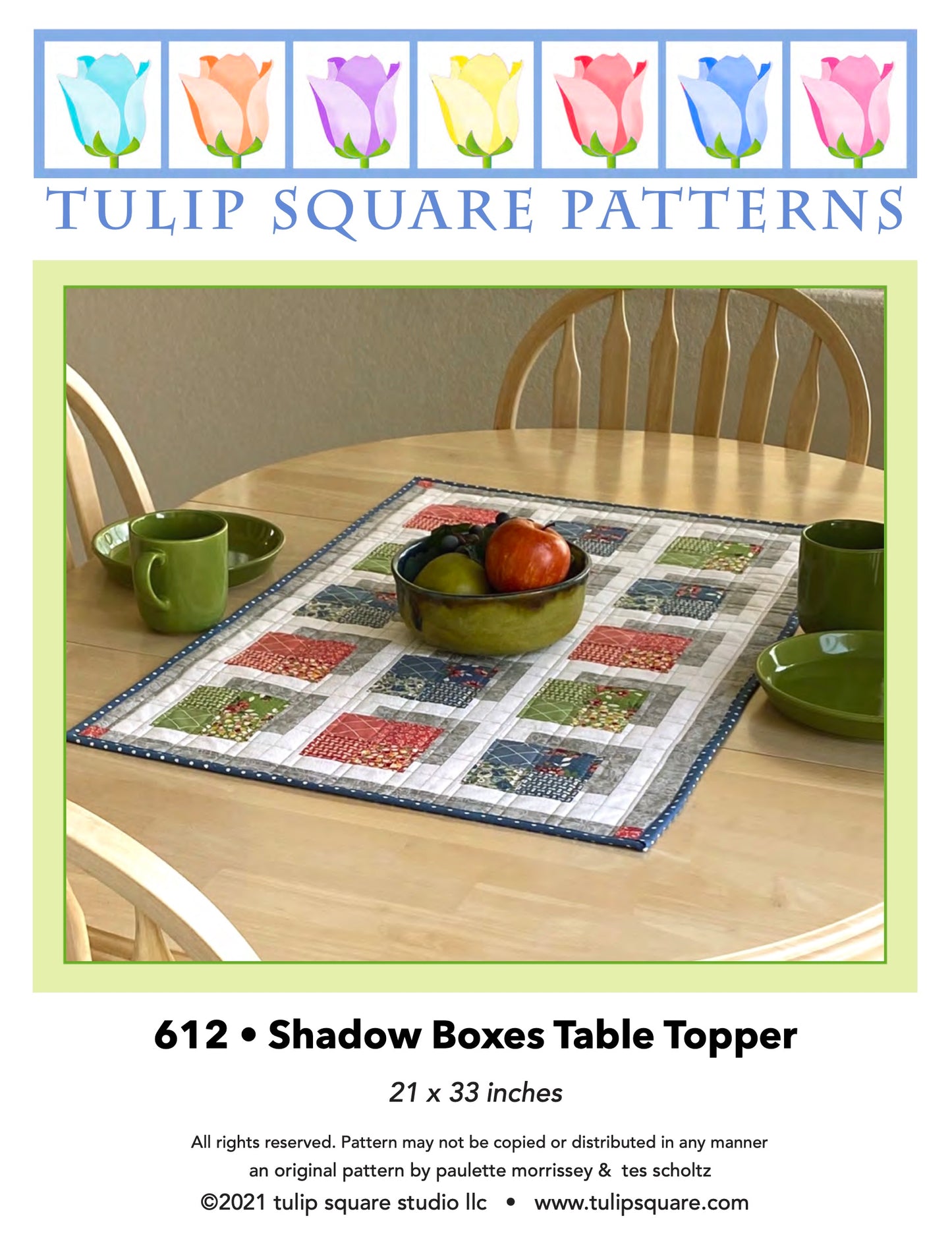 612 SHADOW BOXES TABLE TOPPER DIGITAL PATTERN PDF
