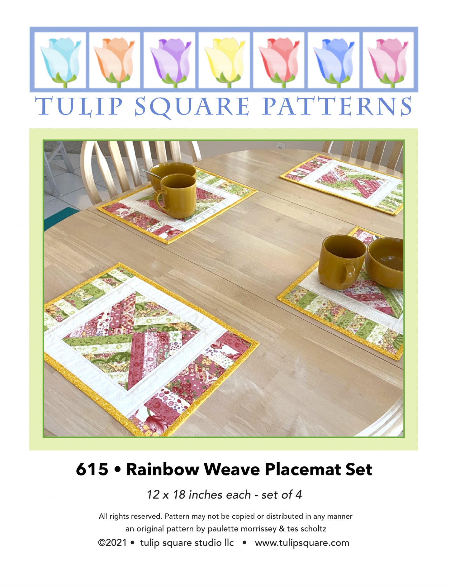 615 RAINBOW WEAVE PLACEMATS DIGITAL PATTERN PDF