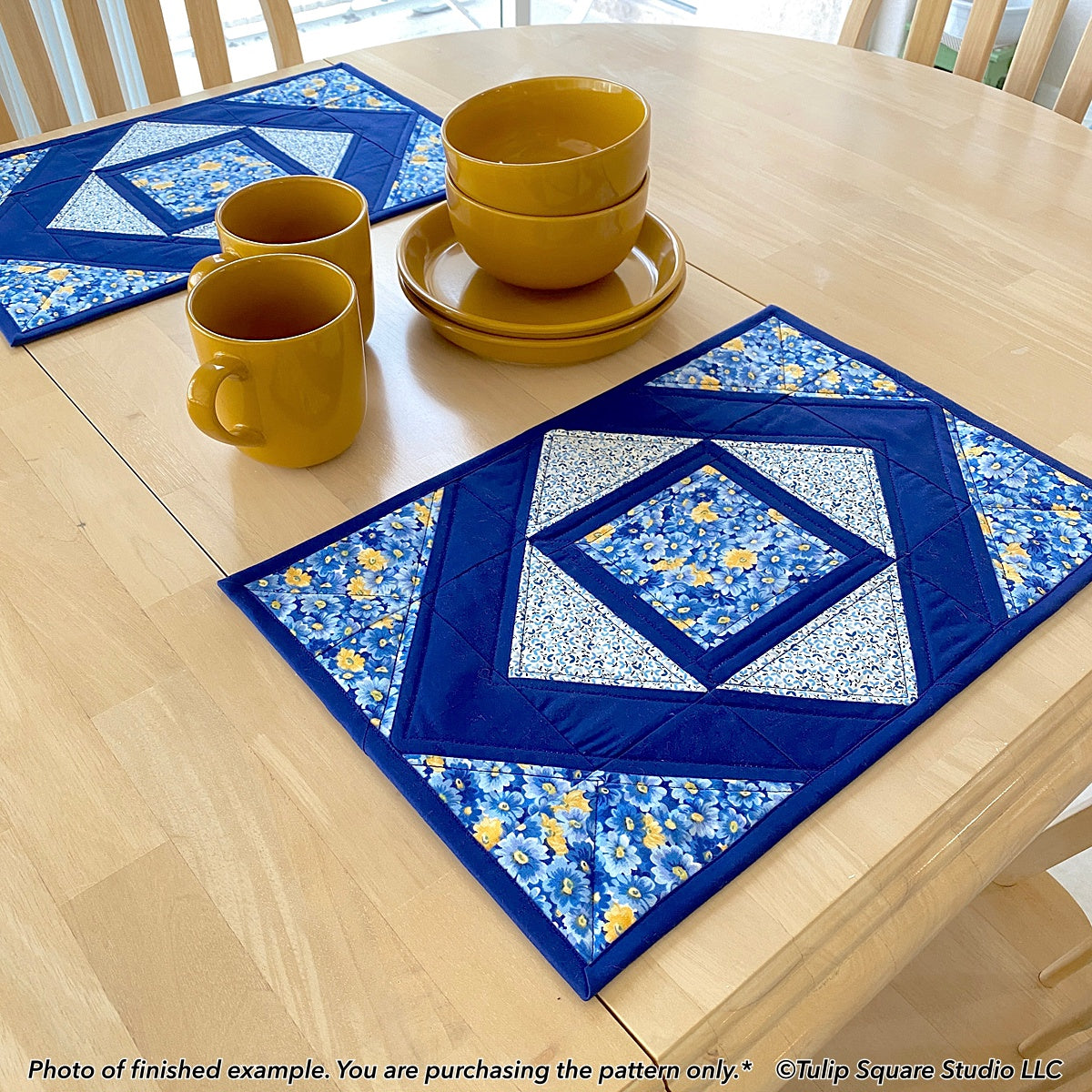 631 FRAMED FLORAL PLACEMATS DIGITAL PATTERN PDF