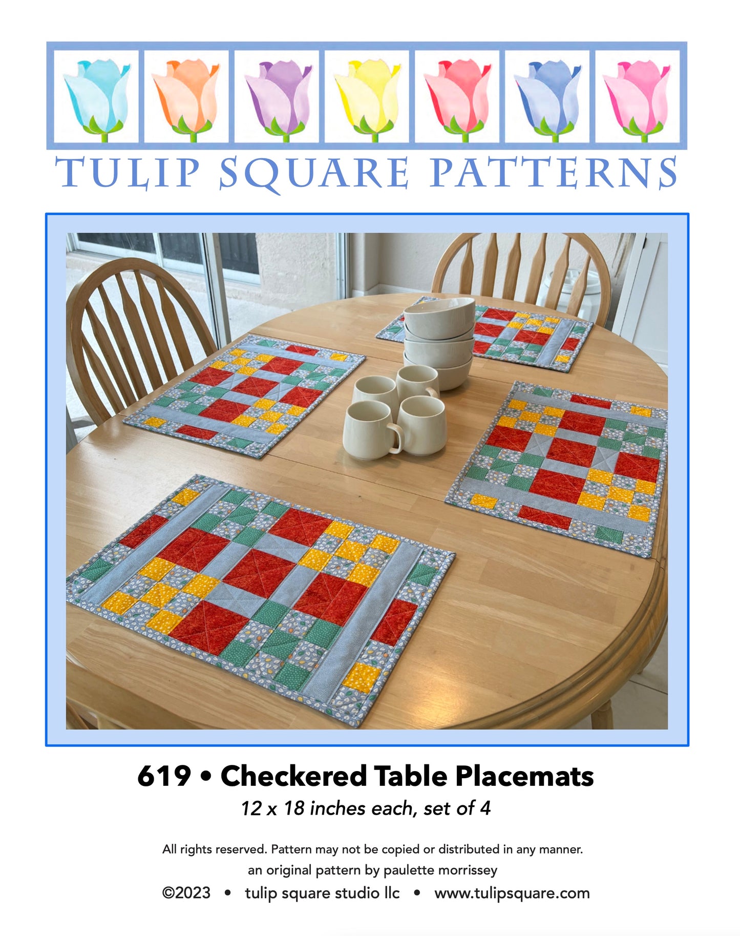619 CHECKERED TABLE PLACEMATS DIGITAL PATTERN PDF