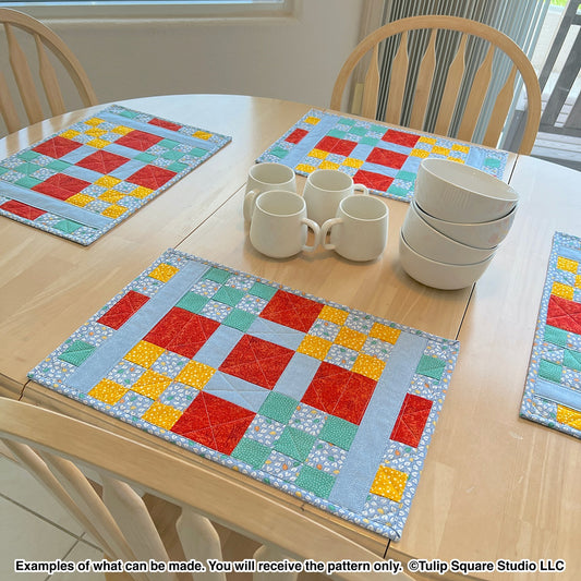 619 CHECKERED TABLE PLACEMATS DIGITAL PATTERN PDF