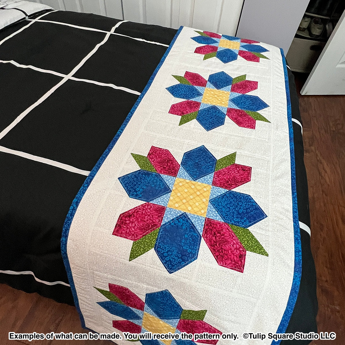 622 FLORAL DELIGHT BED RUNNER DIGITAL PATTERN PDF