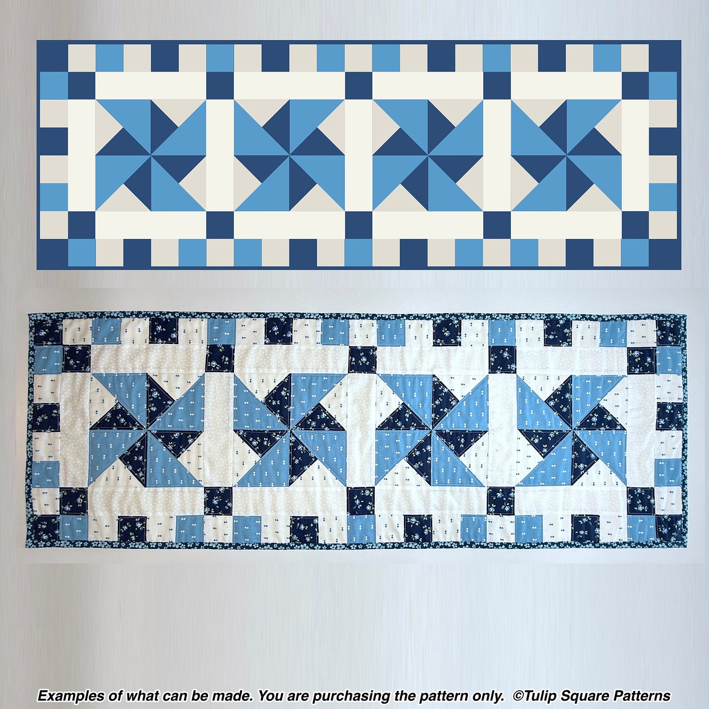 646 SPIN DANCE QUILTED TABLE RUNNER DIGITAL PATTERN PDF