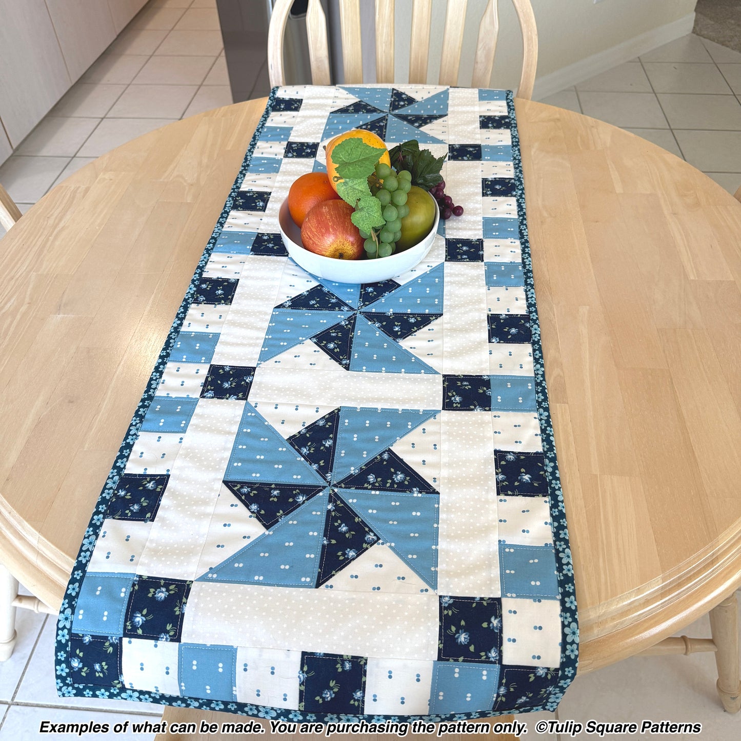 646 SPIN DANCE QUILTED TABLE RUNNER DIGITAL PATTERN PDF
