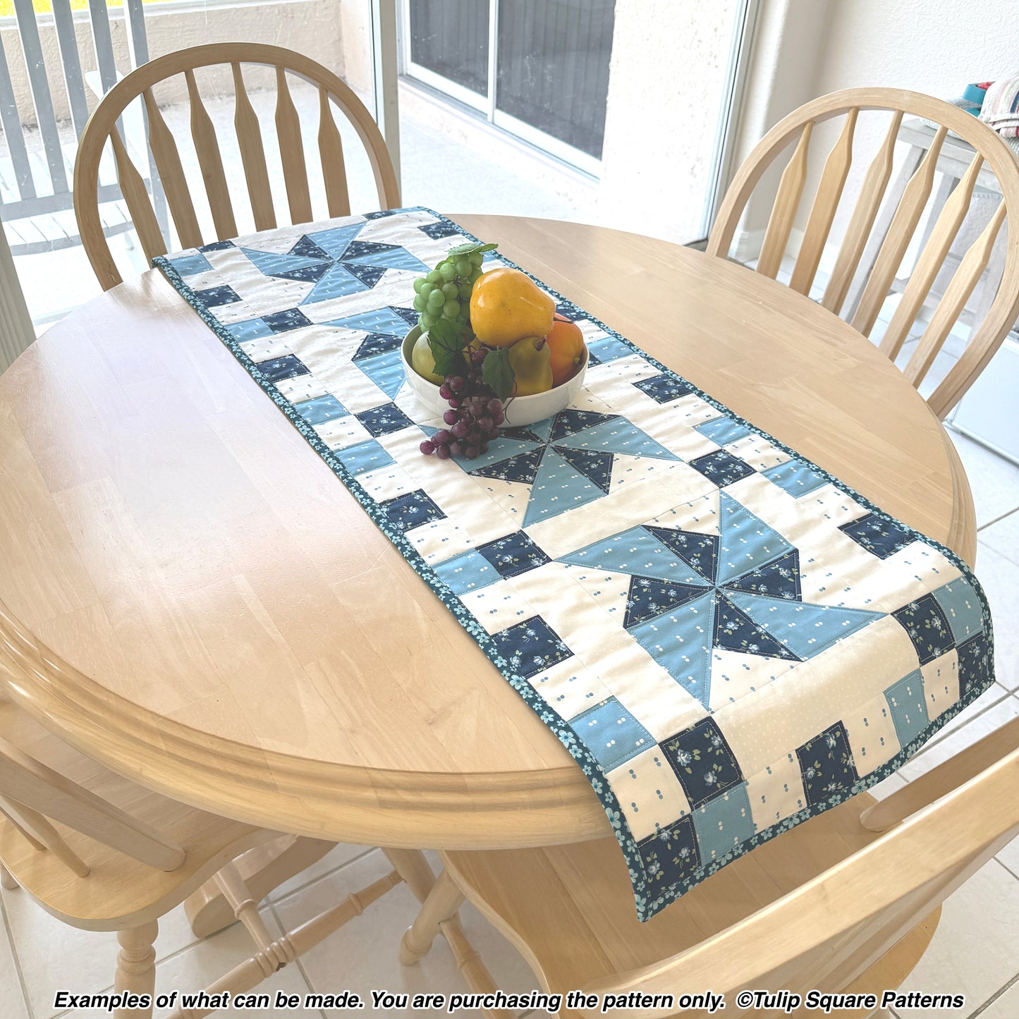 646 SPIN DANCE QUILTED TABLE RUNNER DIGITAL PATTERN PDF