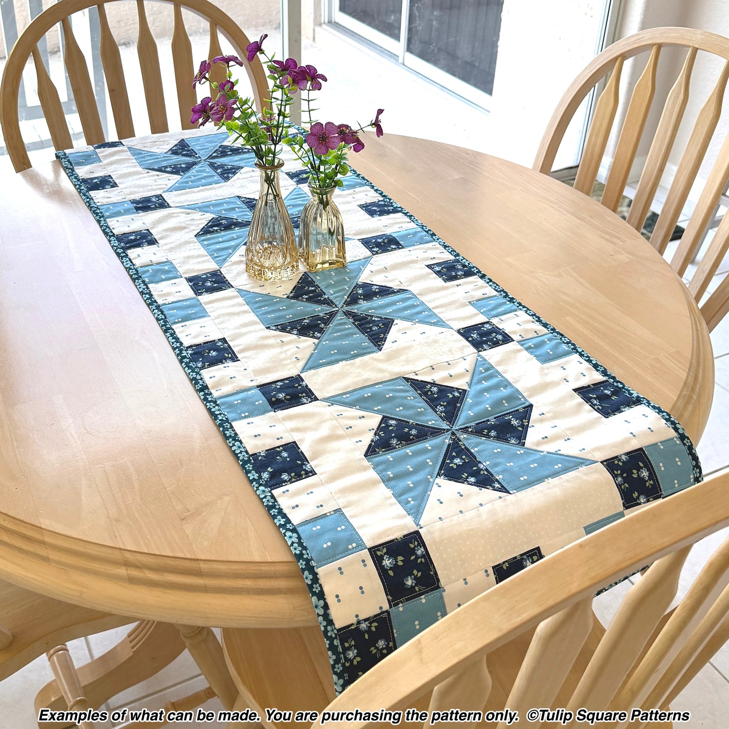 646 SPIN DANCE QUILTED TABLE RUNNER DIGITAL PATTERN PDF