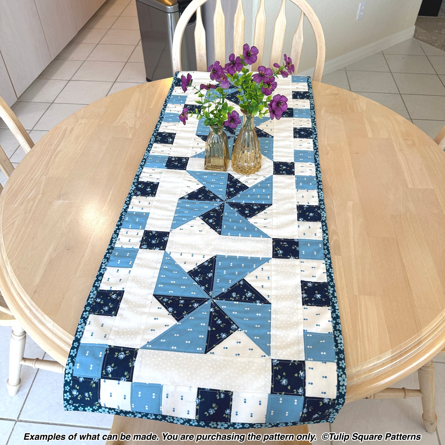 646 SPIN DANCE QUILTED TABLE RUNNER DIGITAL PATTERN PDF