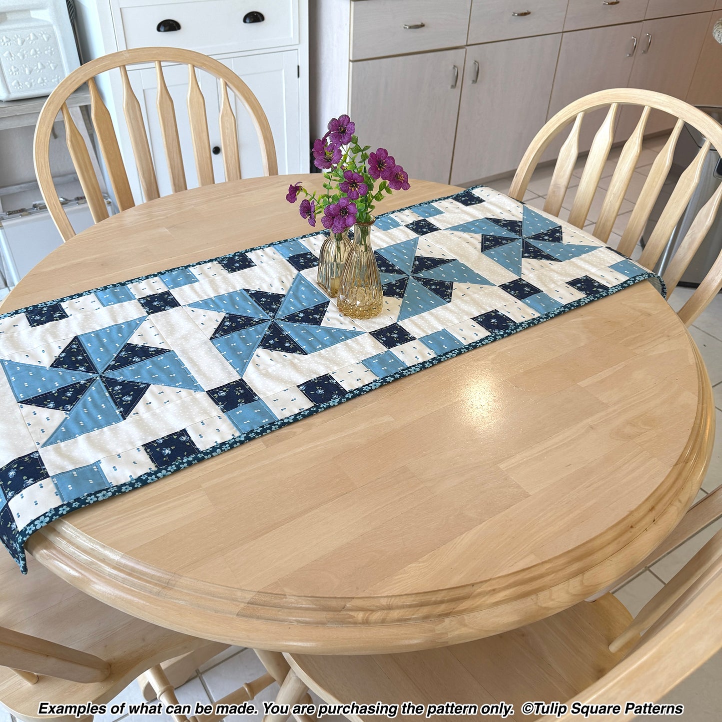 646 SPIN DANCE QUILTED TABLE RUNNER DIGITAL PATTERN PDF