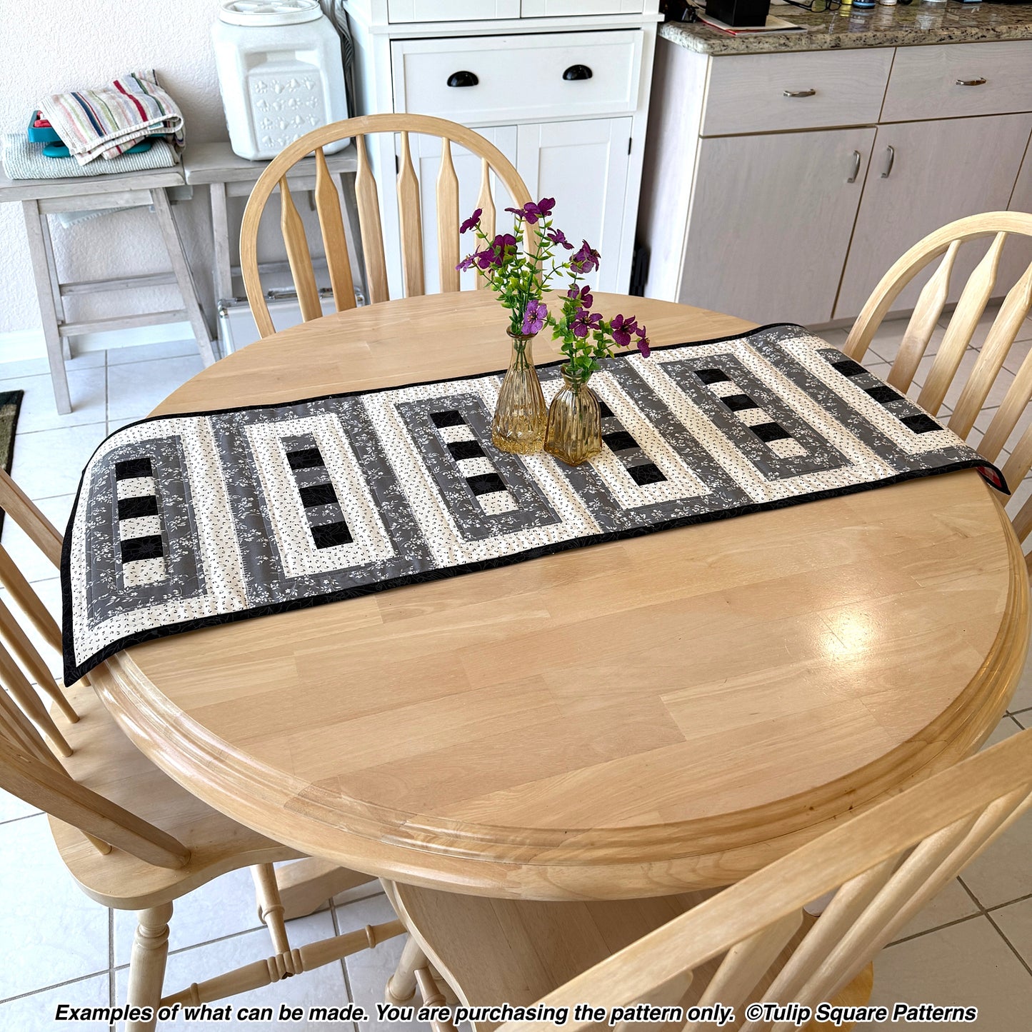 647 ELEGANT LACE QUILTED TABLE RUNNER DIGITAL PATTERN PDF