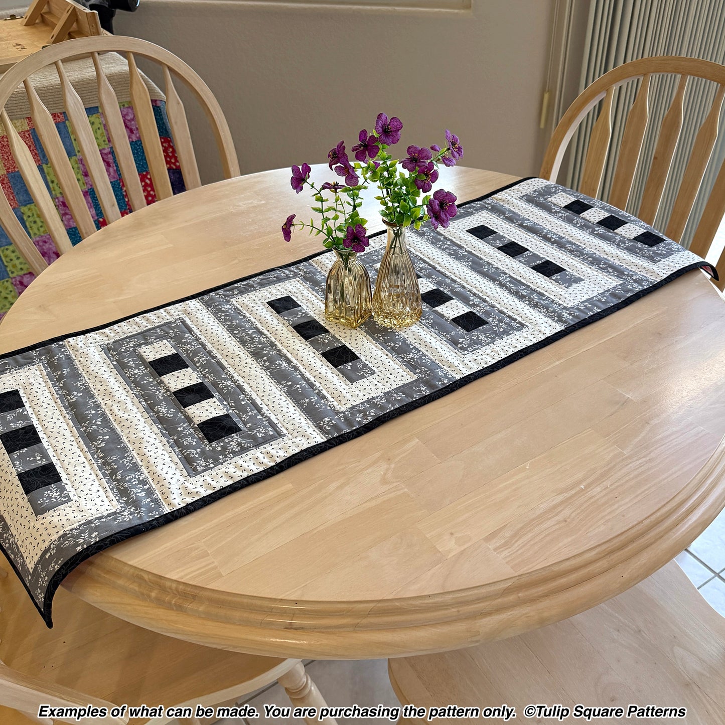 647 ELEGANT LACE QUILTED TABLE RUNNER DIGITAL PATTERN PDF