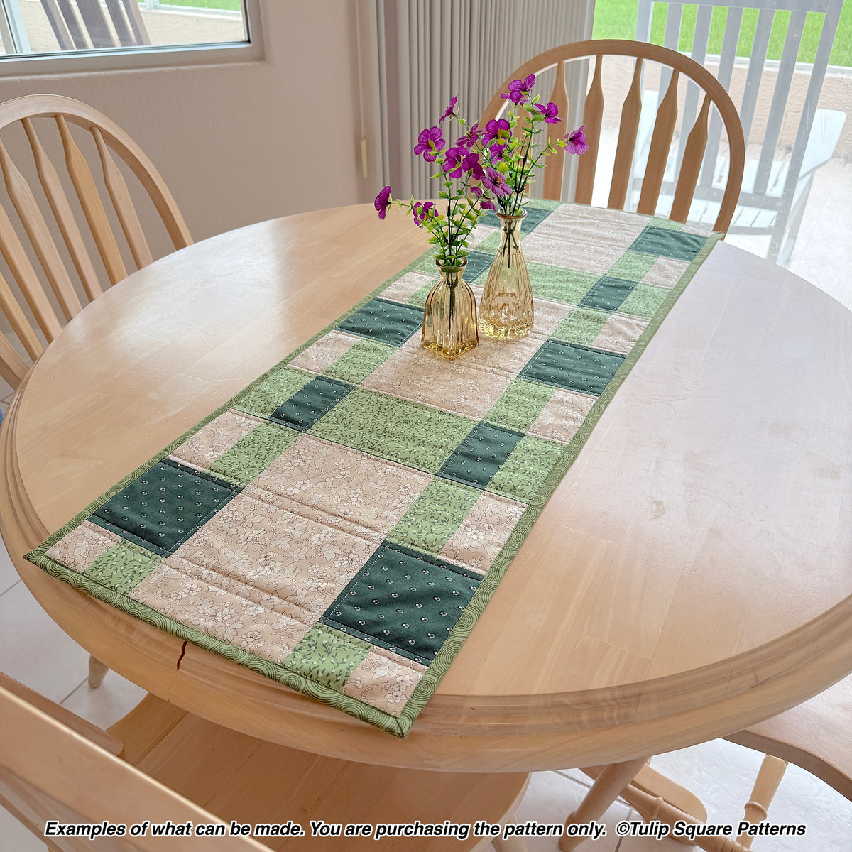 650 PATCHWORK PICNIC QUILTED TABLE RUNNER DIGITAL PATTERN PDF