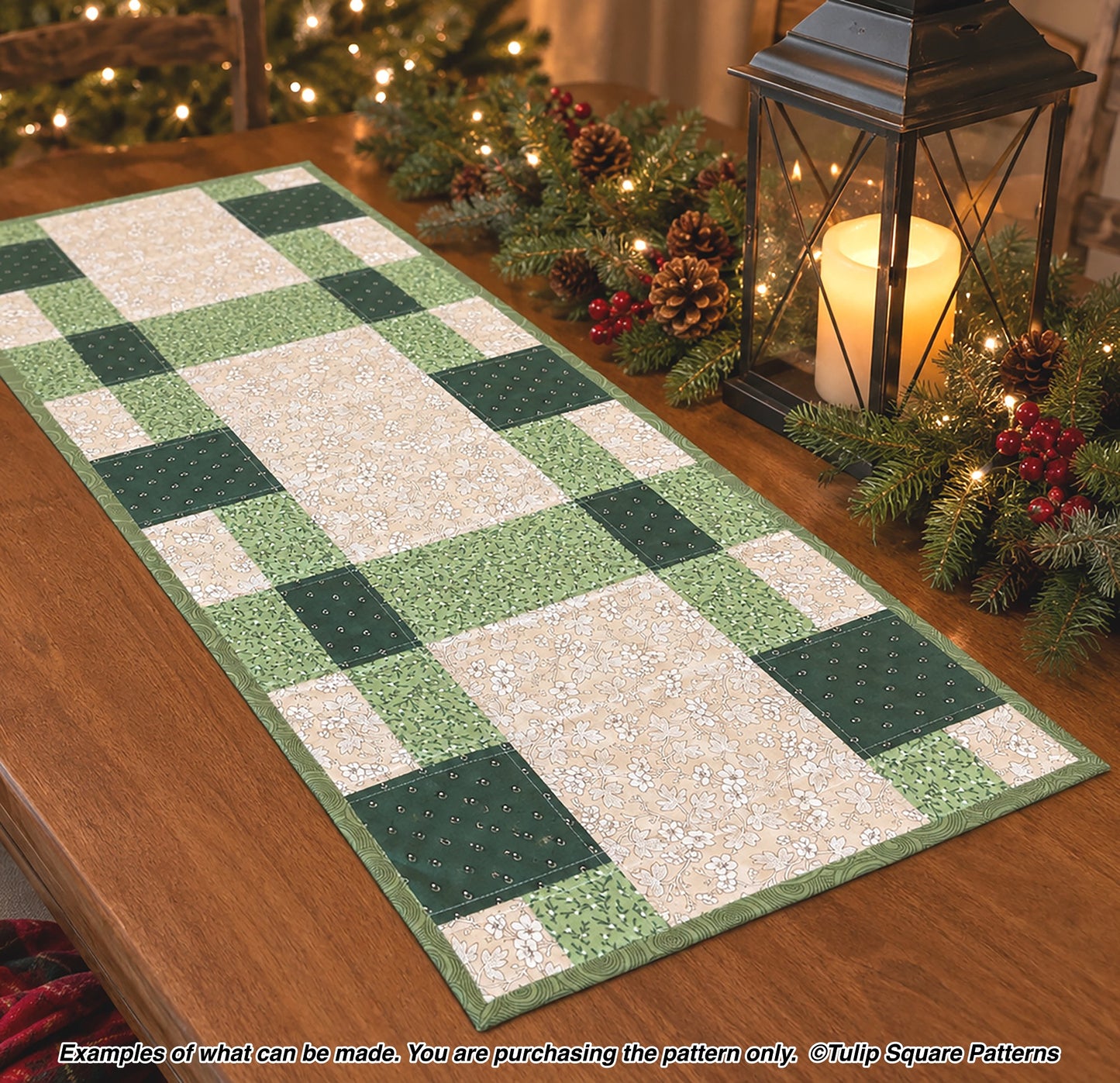 650 PATCHWORK PICNIC QUILTED TABLE RUNNER DIGITAL PATTERN PDF