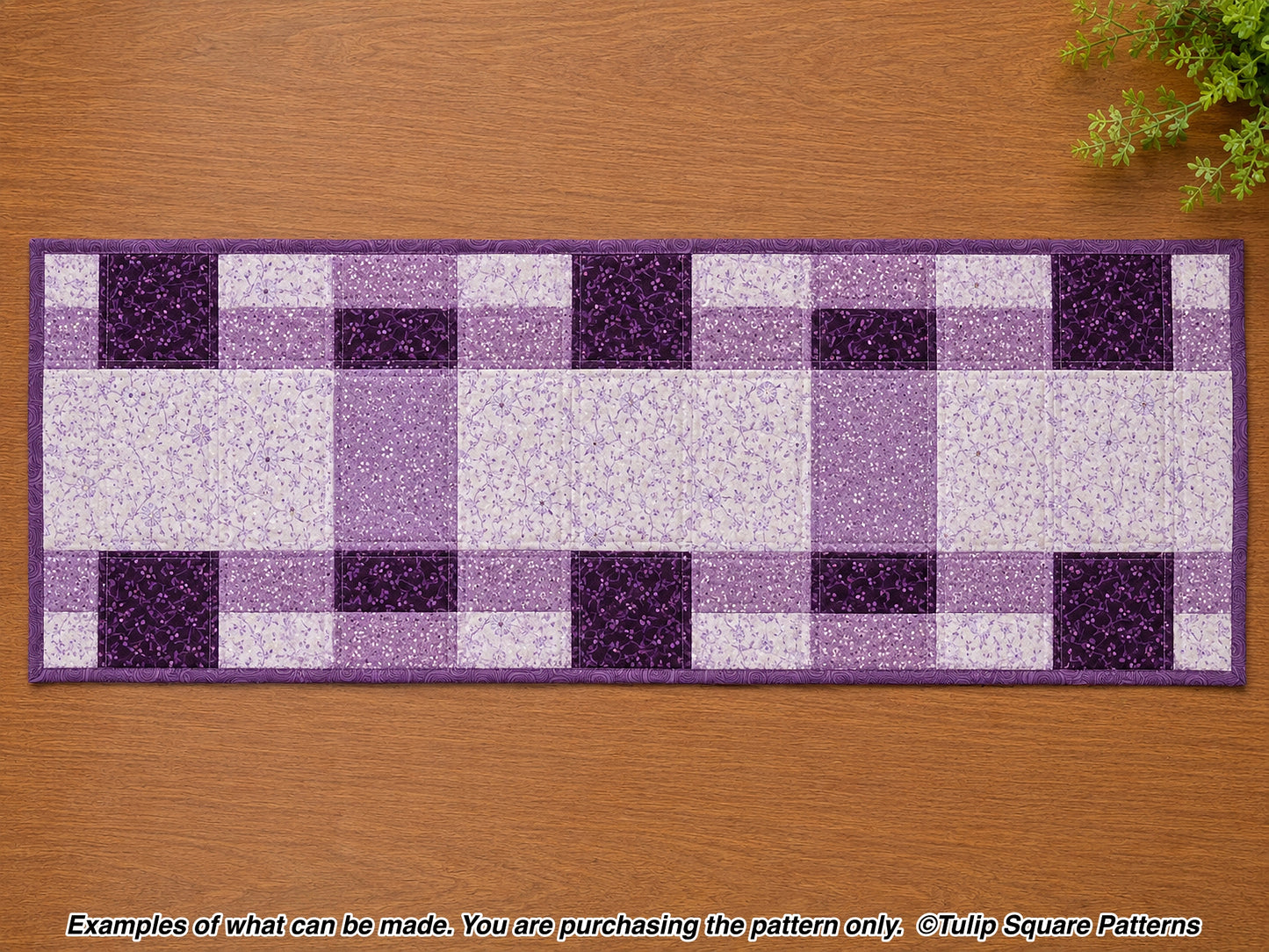 650 PATCHWORK PICNIC QUILTED TABLE RUNNER DIGITAL PATTERN PDF