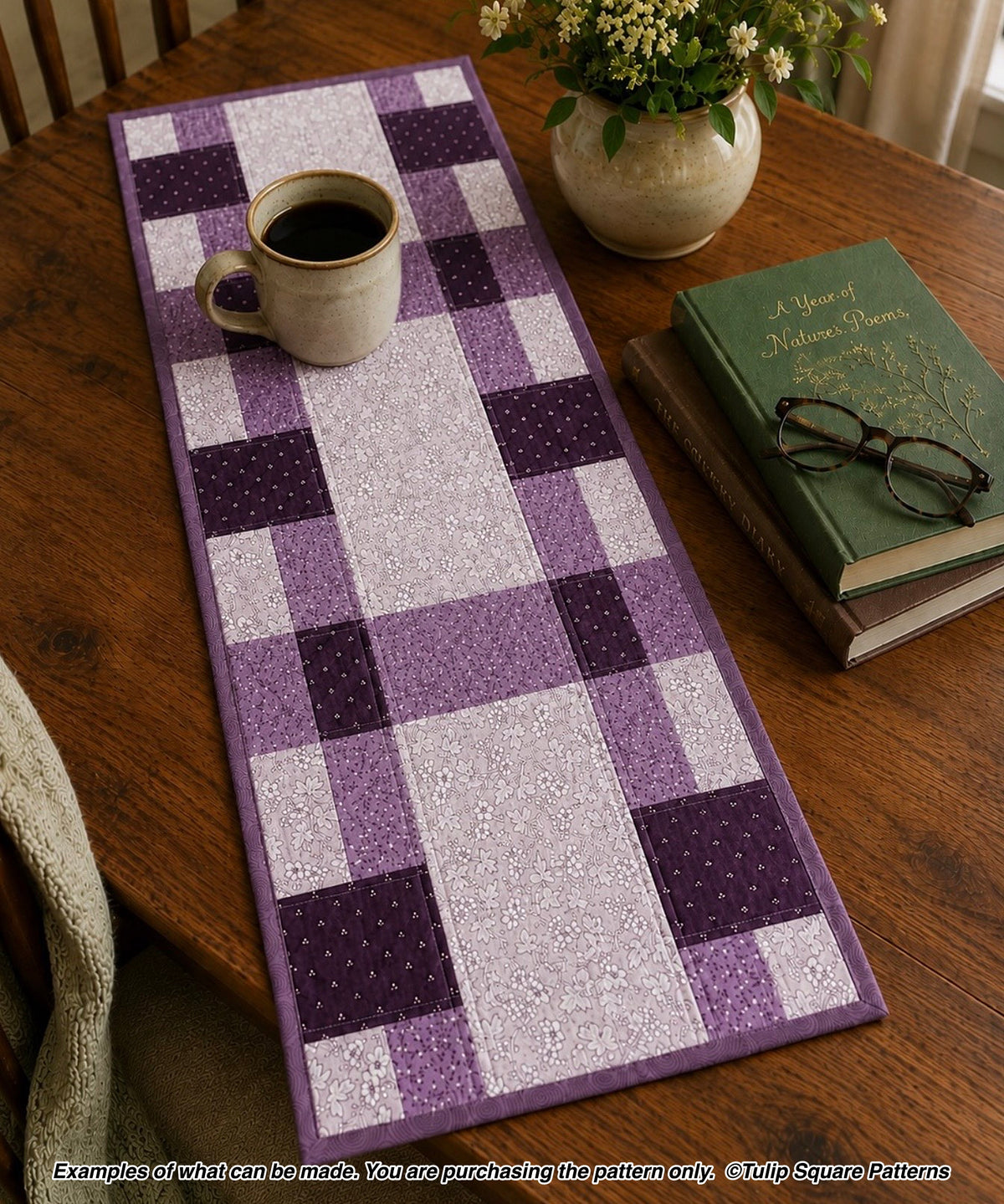 650 PATCHWORK PICNIC QUILTED TABLE RUNNER DIGITAL PATTERN PDF