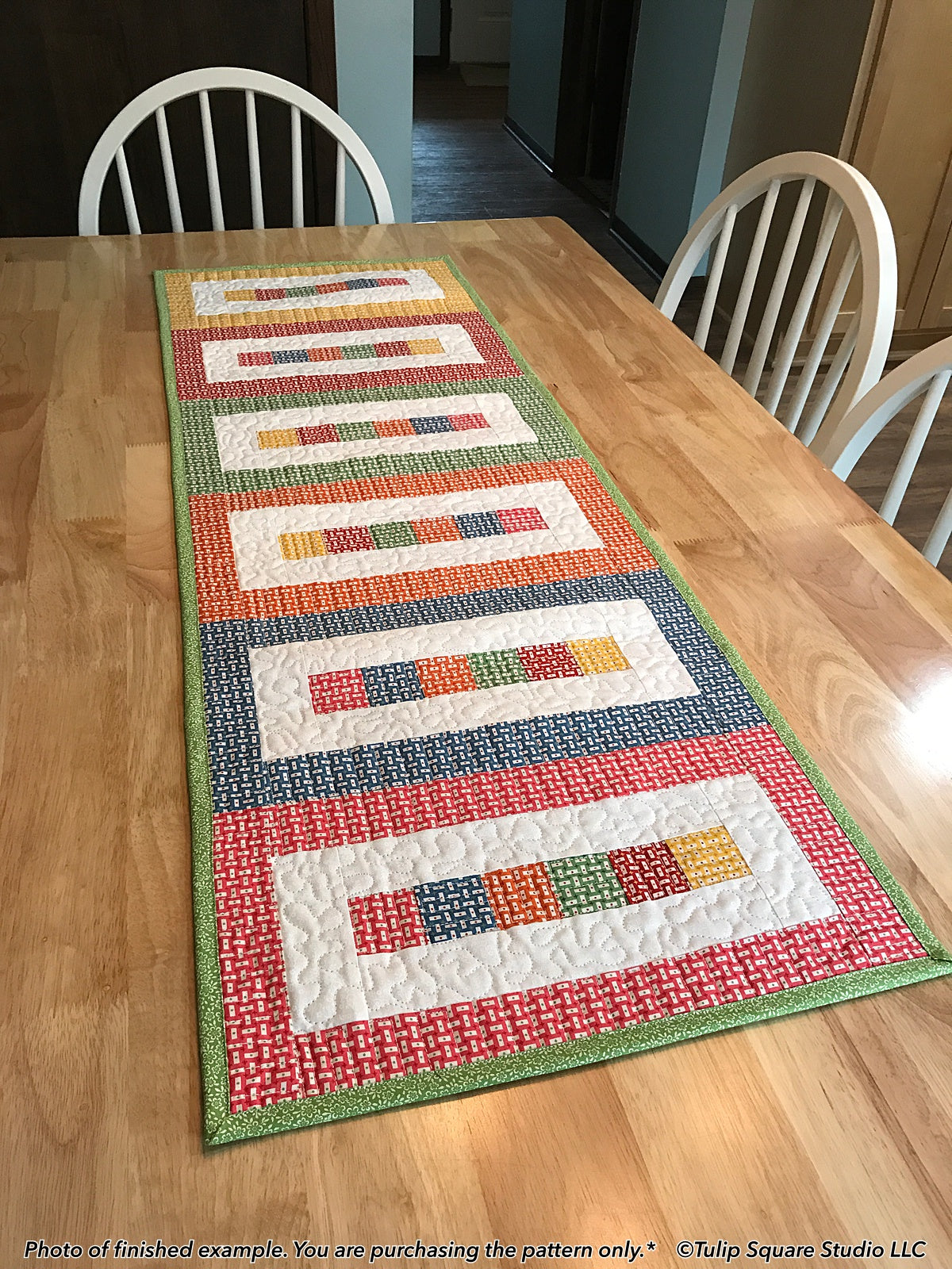 563 RAINBOW BLOCKS TABLE RUNNER DIGITAL PATTERN PDF