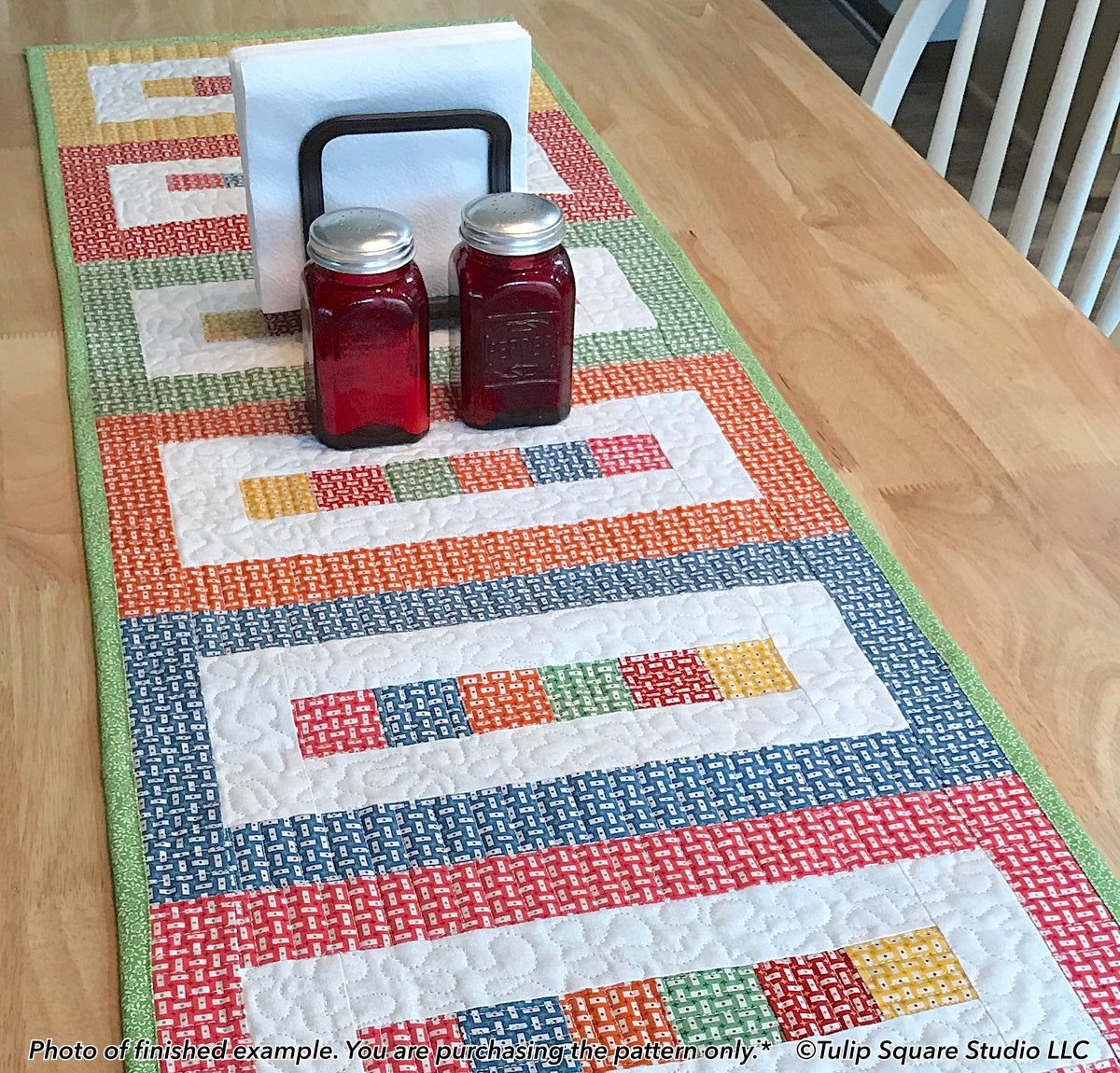 563 RAINBOW BLOCKS TABLE RUNNER DIGITAL PATTERN PDF