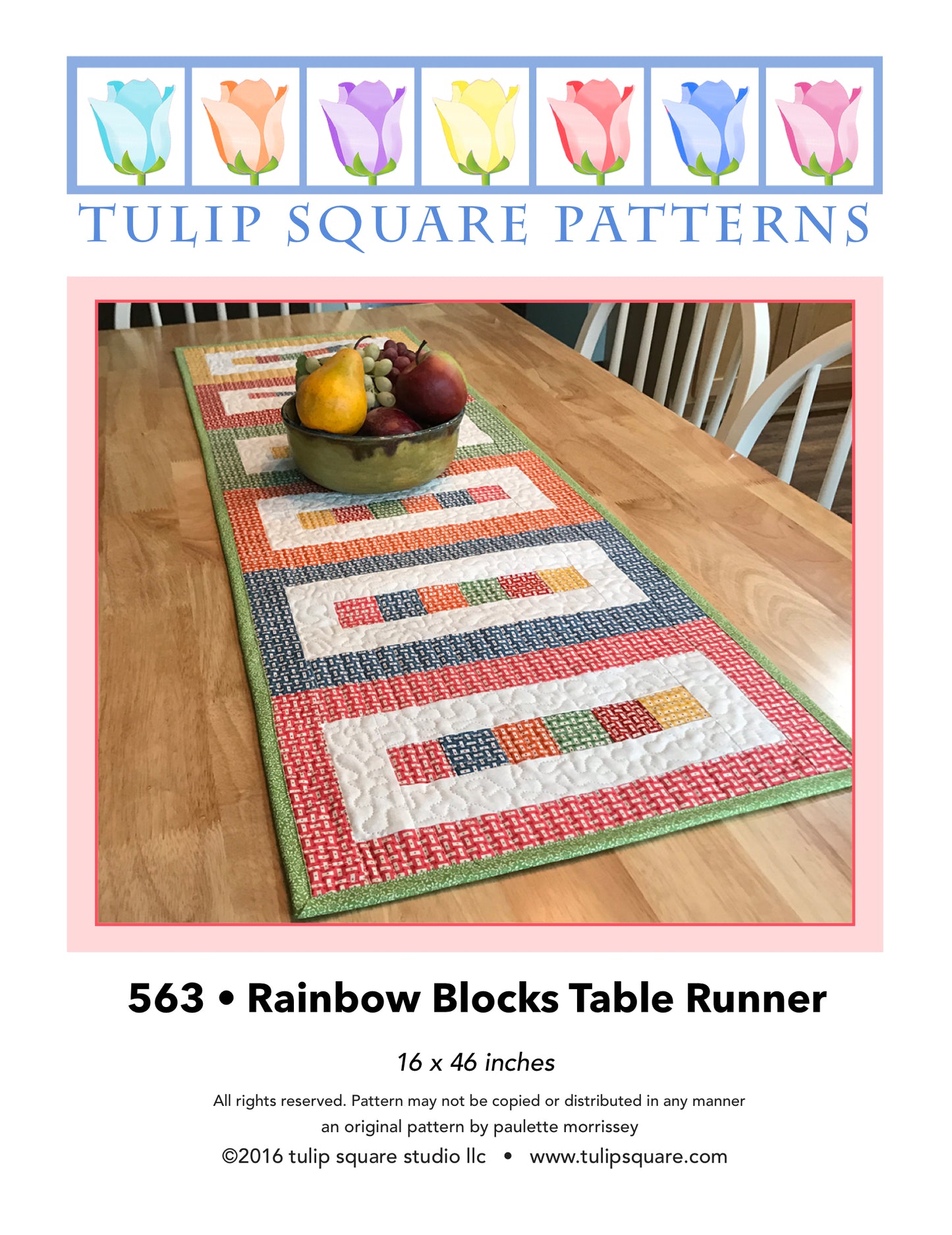 563 RAINBOW BLOCKS TABLE RUNNER DIGITAL PATTERN PDF