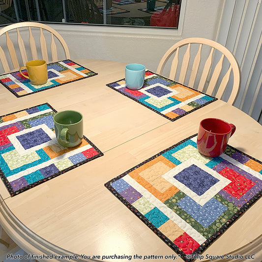 568 STACKED SQUARES PLACEMATS DIGITAL PATTERN PDF