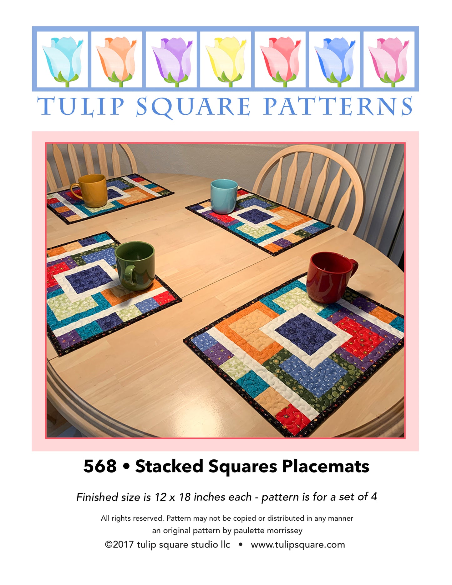 568 STACKED SQUARES PLACEMATS DIGITAL PATTERN PDF