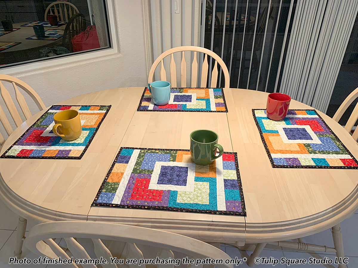 568 STACKED SQUARES PLACEMATS DIGITAL PATTERN PDF