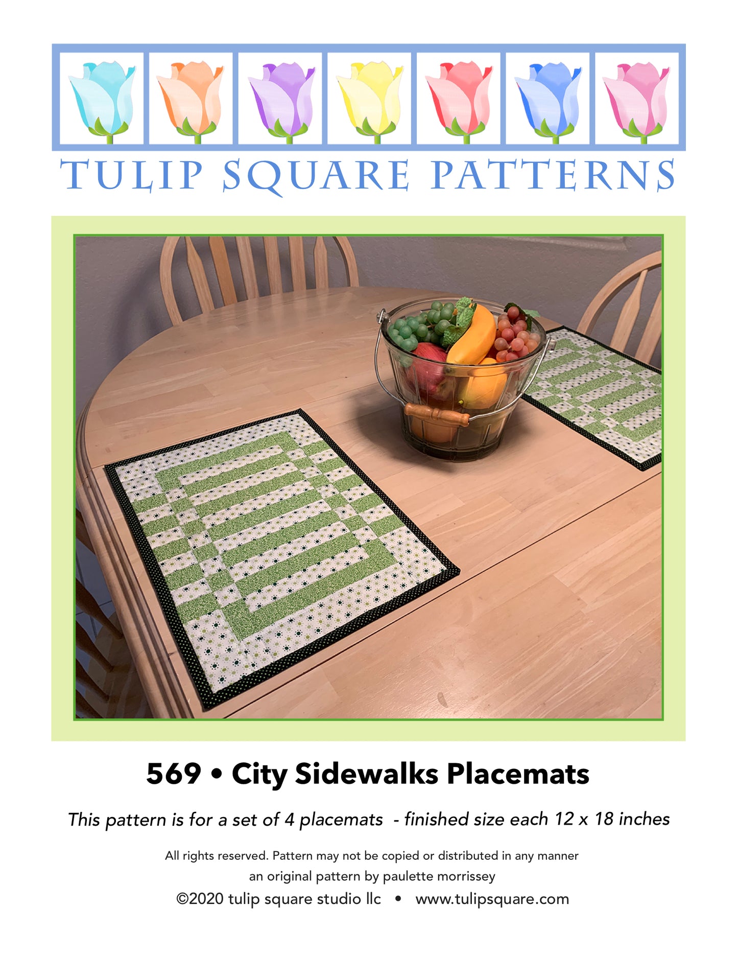 569 CITY SIDEWALKS PLACEMATS DIGITAL PATTERN PDF