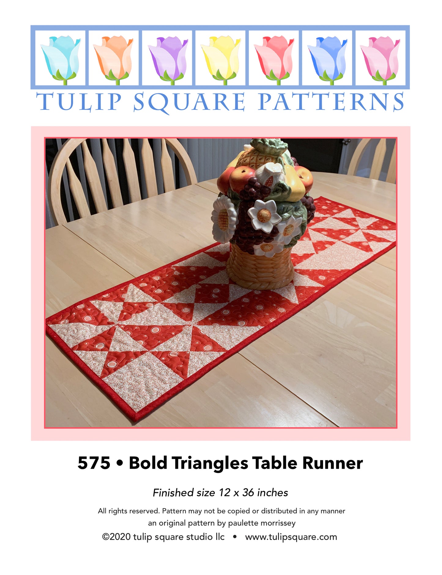 575 BOLD TRIANGLES TABLE RUNNER DIGITAL PATTERN PDF